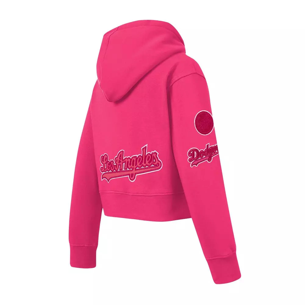 Pro Standard Big Girls' MLB Los Angeles Dodgers Triple Pink Fleece Po Hoodie - PINK