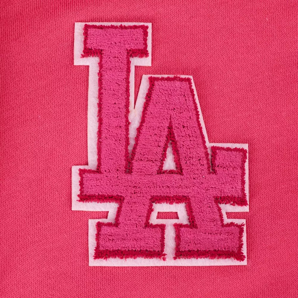 Pro Standard Big Girls' MLB Los Angeles Dodgers Triple Pink Fleece Po Hoodie - PINK