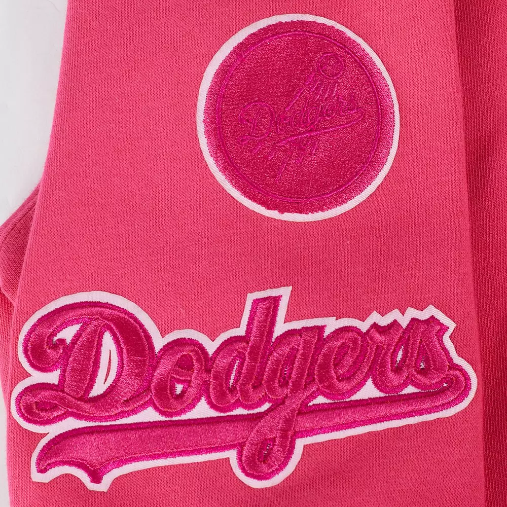 Pro Standard Big Girls' MLB Los Angeles Dodgers Triple Pink Fleece Po Hoodie - PINK
