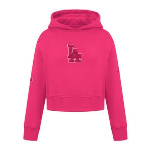 Pro Standard Big Girls' MLB Los Angeles Dodgers Triple Pink Fleece Po Hoodie