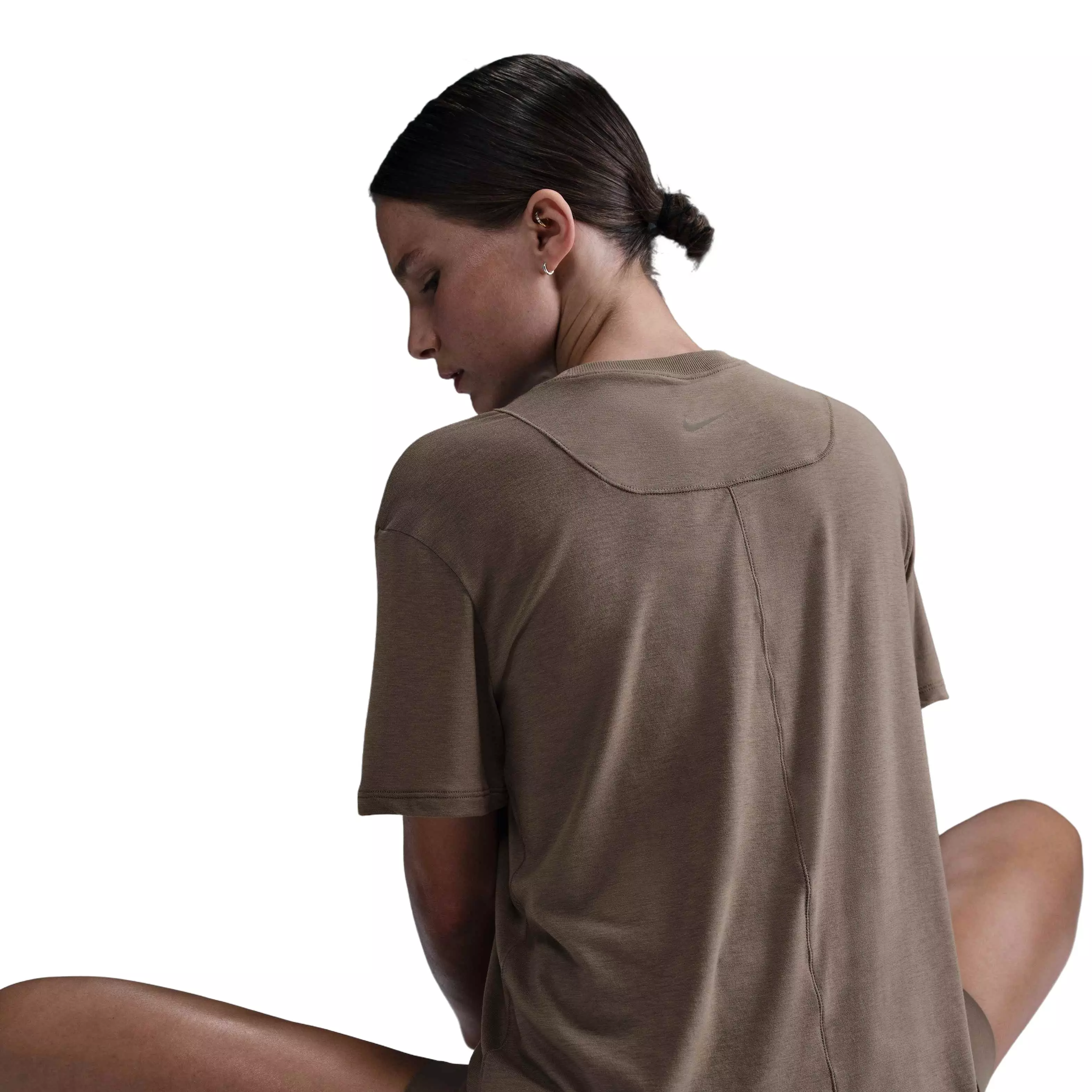 Nike Women's One Relaxed Dri-FIT Short-Sleeve Top - Brown - BROWN