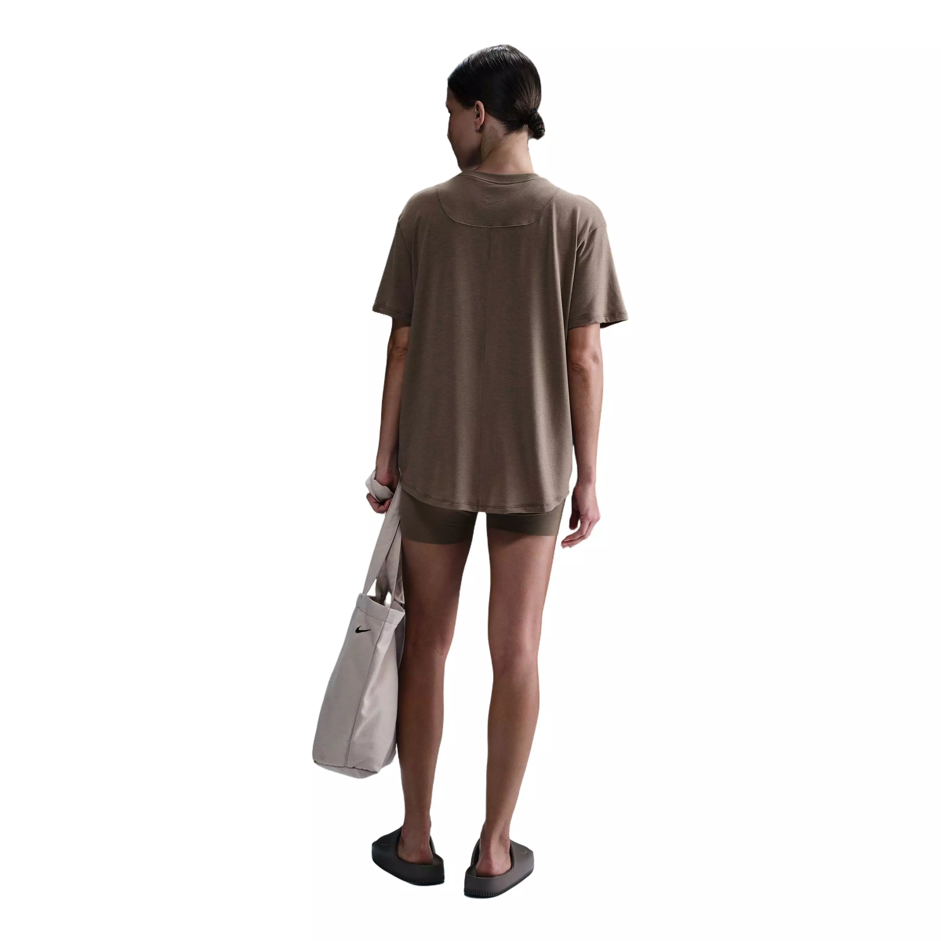 Nike Women's One Relaxed Dri-FIT Short-Sleeve Top - Brown - BROWN