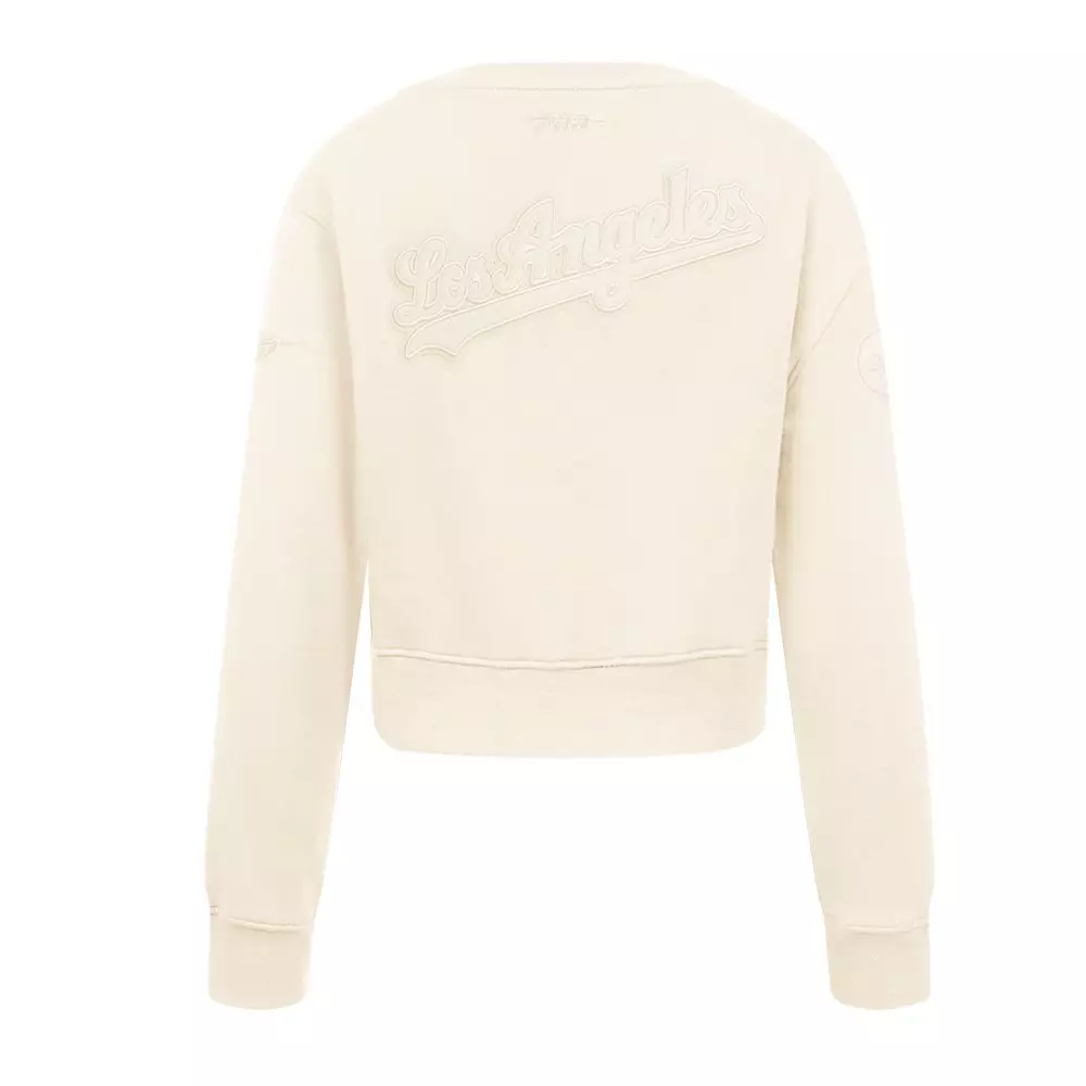 Pro Standard Big Girls' MLB Los Angeles Dodgers Fleece Crewneck - Cream - CREAM