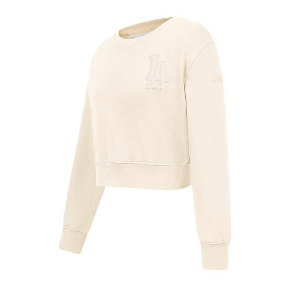 Pro Standard Big Girls' MLB Los Angeles Dodgers Fleece Crewneck - Cream - CREAM Thumbnail View 3