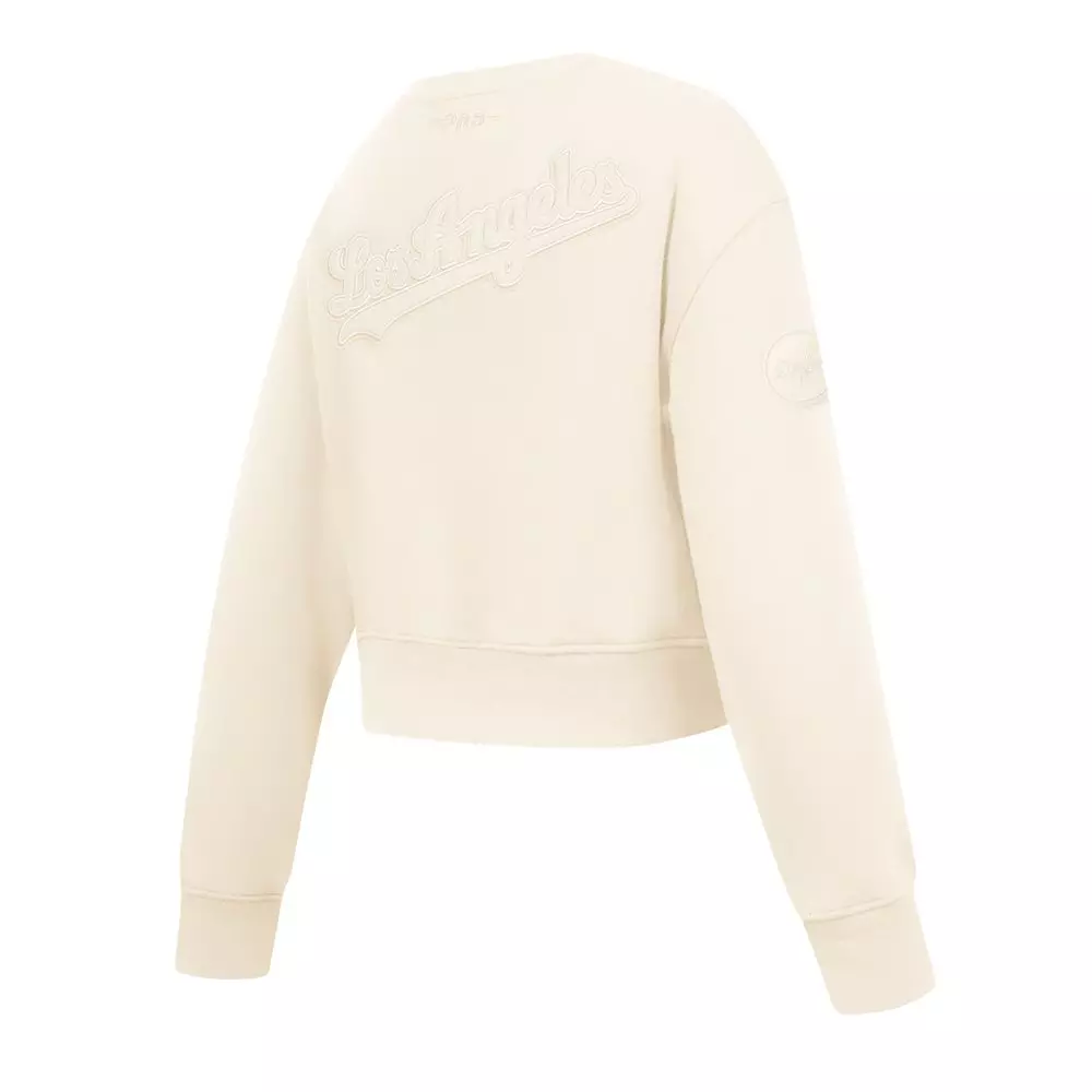 Pro Standard Big Girls' MLB Los Angeles Dodgers Fleece Crewneck - Cream - CREAM