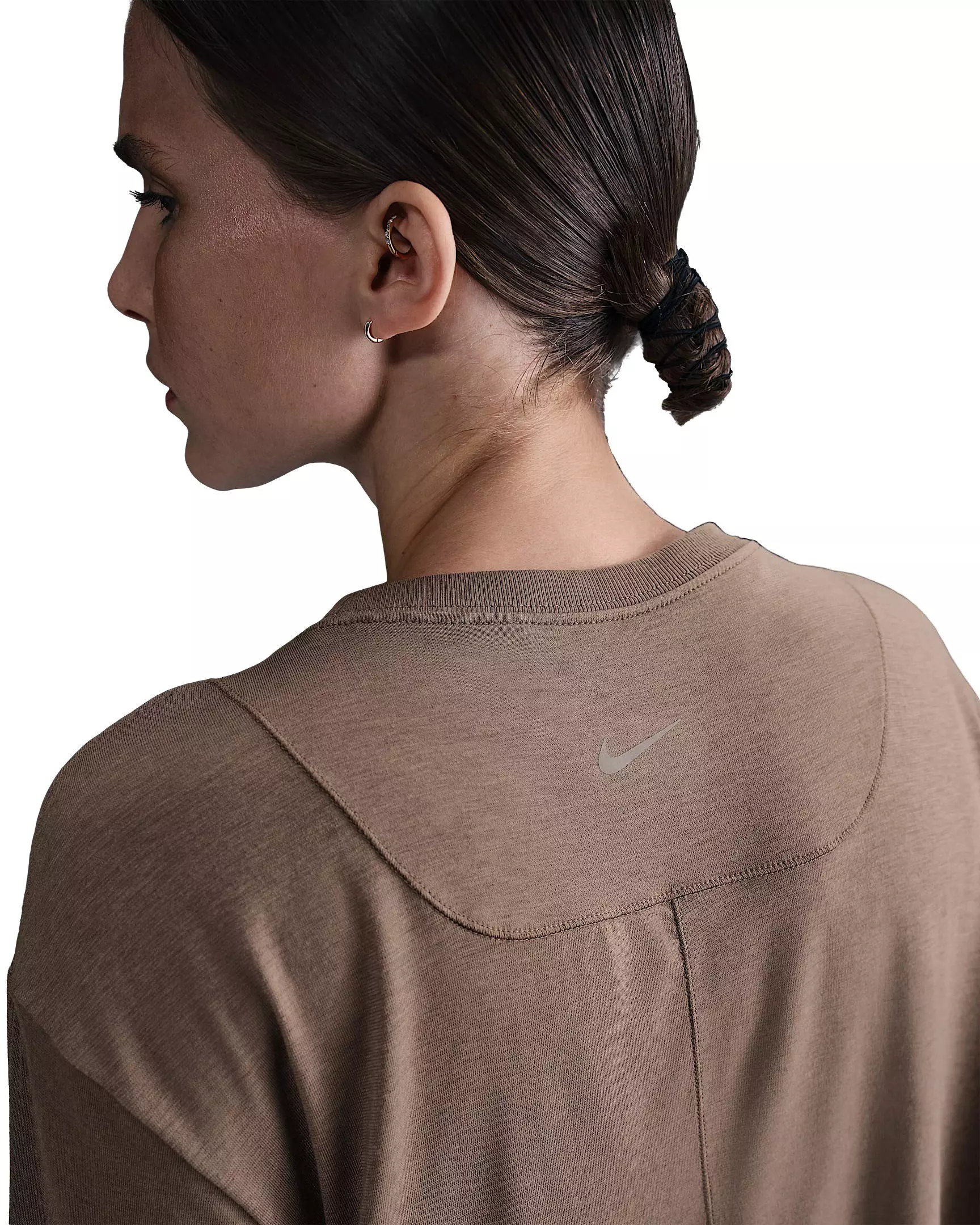 Nike Women's One Relaxed Dri-FIT Long-Sleeve Top - Brown - BROWN