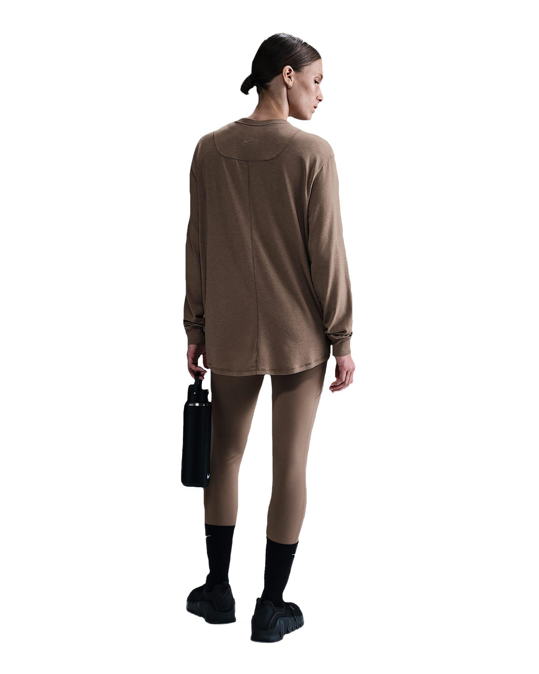 Nike One Relaxed Dri-FIT Women's Brown Long-Sleeve Top
