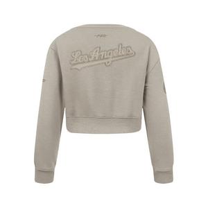 Pro Standard Big Girls' MLB Los Angeles Dodgers Fleece Crewneck -Khaki