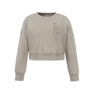 Pro Standard Big Girls' MLB Los Angeles Dodgers Fleece Crewneck -Khaki
