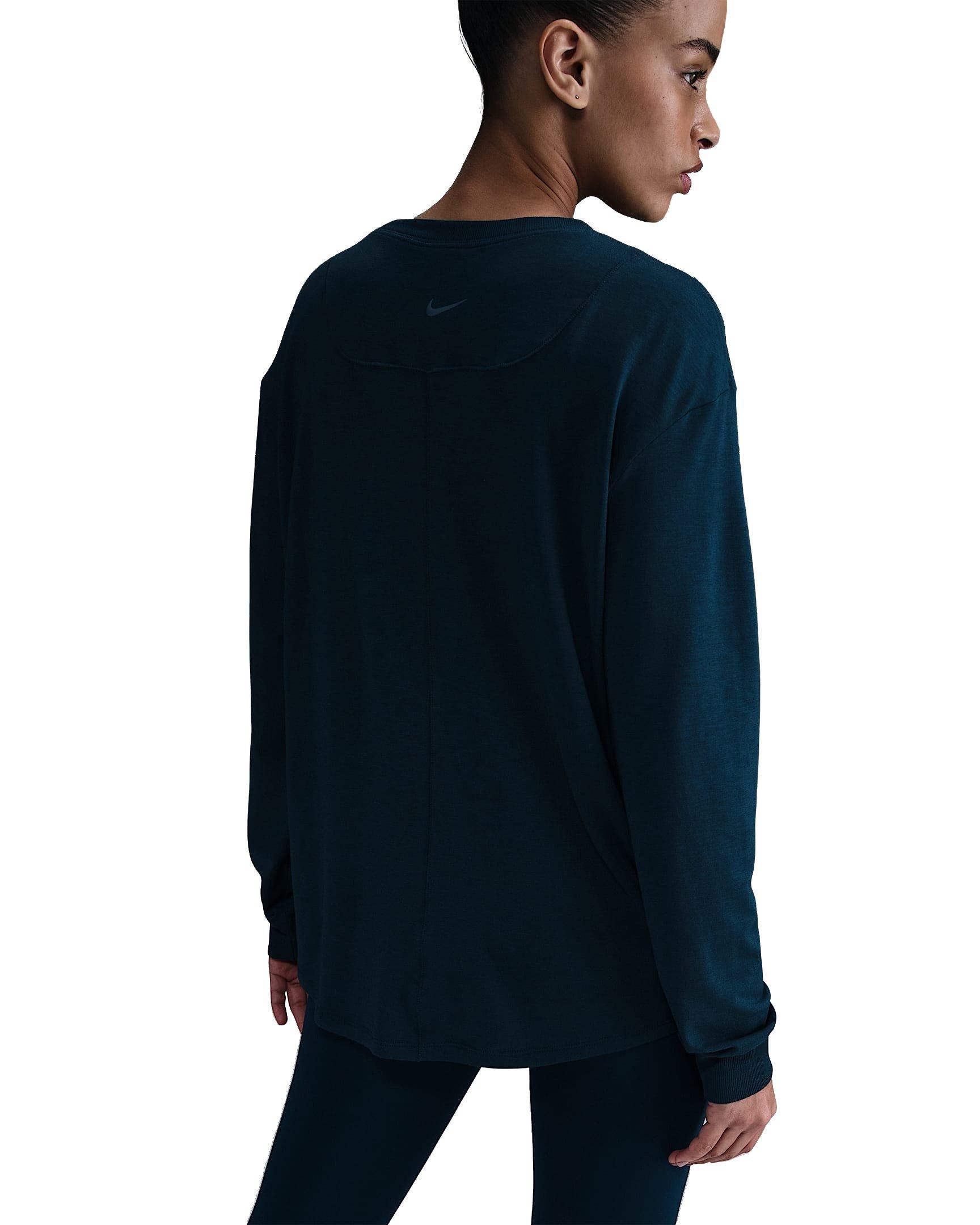 Nike Women's One Relaxed Dri-FIT Long-Sleeve Top - Blue - BLUE Thumbnail View 2