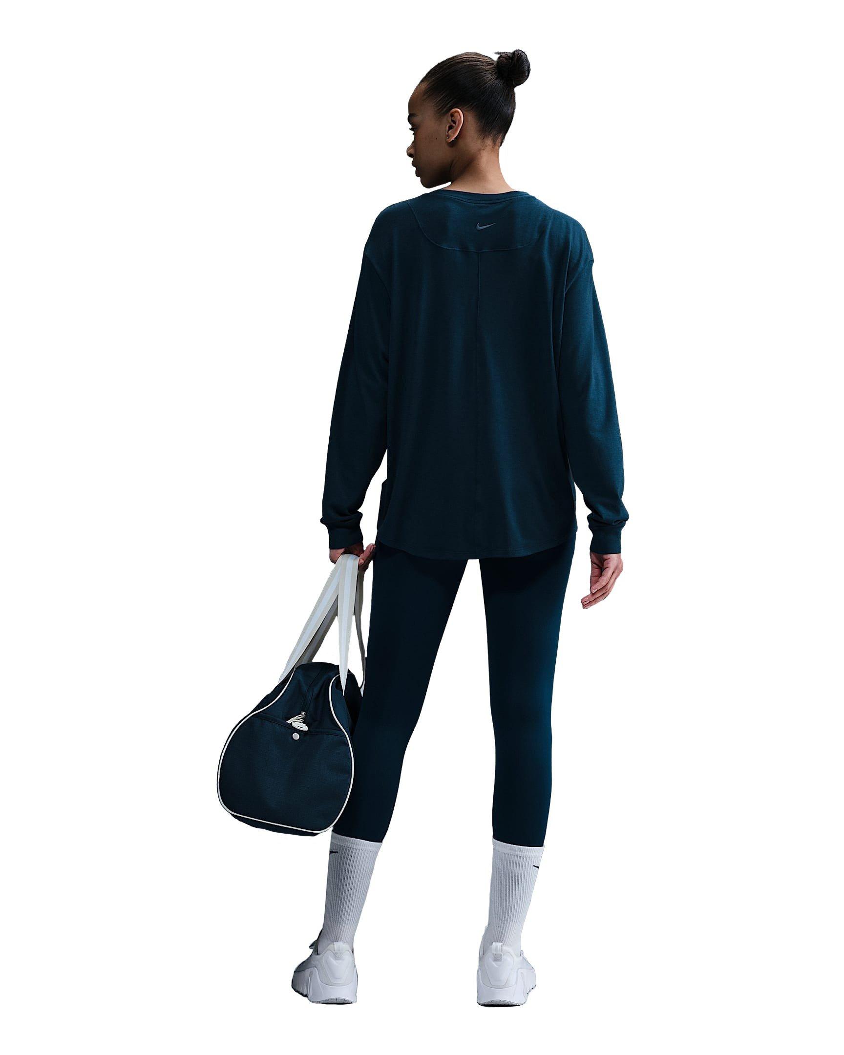 Nike Women's One Relaxed Dri-FIT Long-Sleeve Top - Blue - BLUE Thumbnail View 5