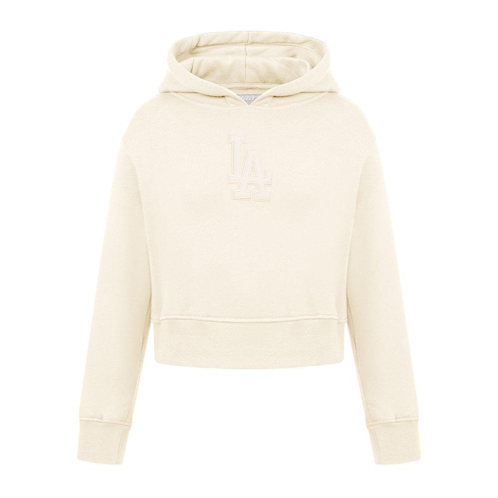 Pro Standard Big Girls' MLB Los Angeles Dodgers Neutral Fleece Pullover Hoodie - Cream - CREAM Thumbnail View 1