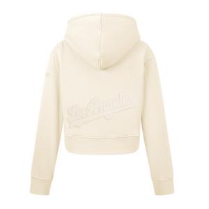 Pro Standard Big Girls' MLB Los Angeles Dodgers Neutral Fleece Pullover Hoodie -Cream