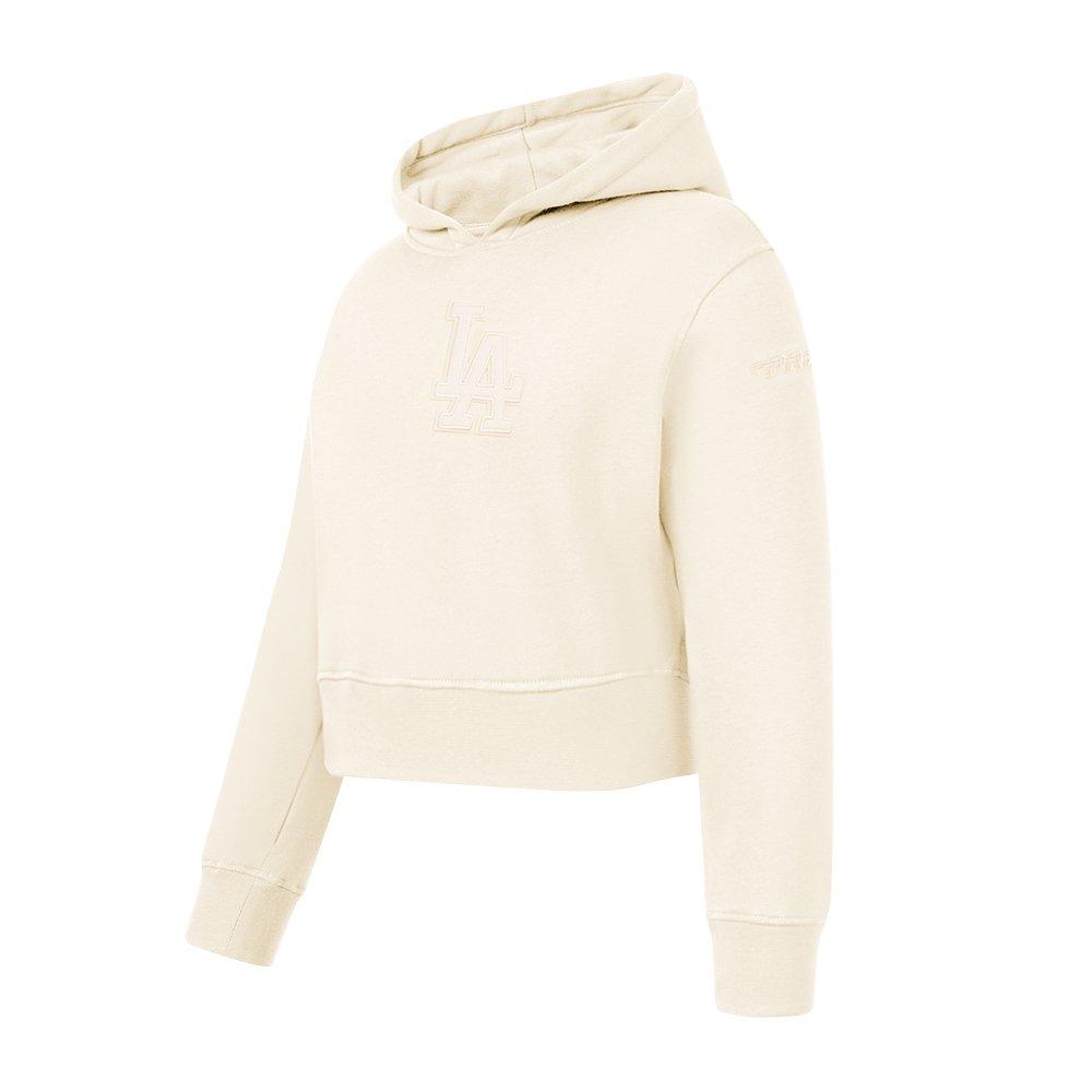 Pro Standard Big Girls' MLB Los Angeles Dodgers Neutral Fleece Pullover Hoodie - Cream - CREAM Thumbnail View 3