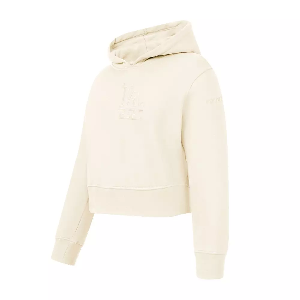 Pro Standard Big Girls' MLB Los Angeles Dodgers Neutral Fleece Pullover Hoodie -Cream - CREAM