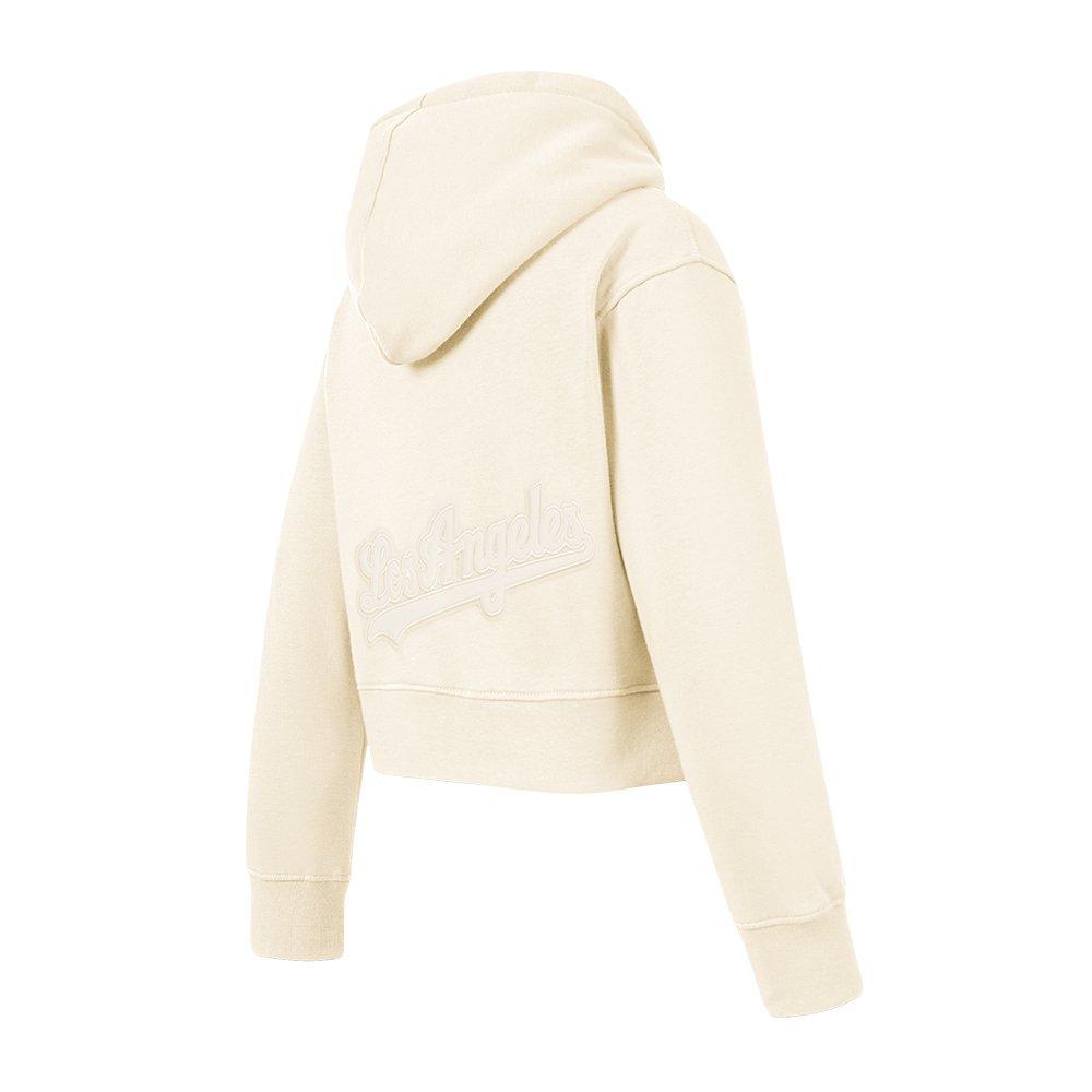 Pro Standard Big Girls' MLB Los Angeles Dodgers Neutral Fleece Pullover Hoodie - Cream - CREAM Thumbnail View 4
