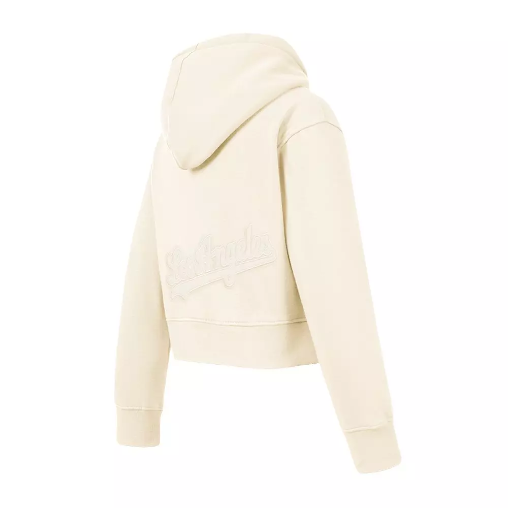 Pro Standard Big Girls' MLB Los Angeles Dodgers Neutral Fleece Pullover Hoodie -Cream - CREAM