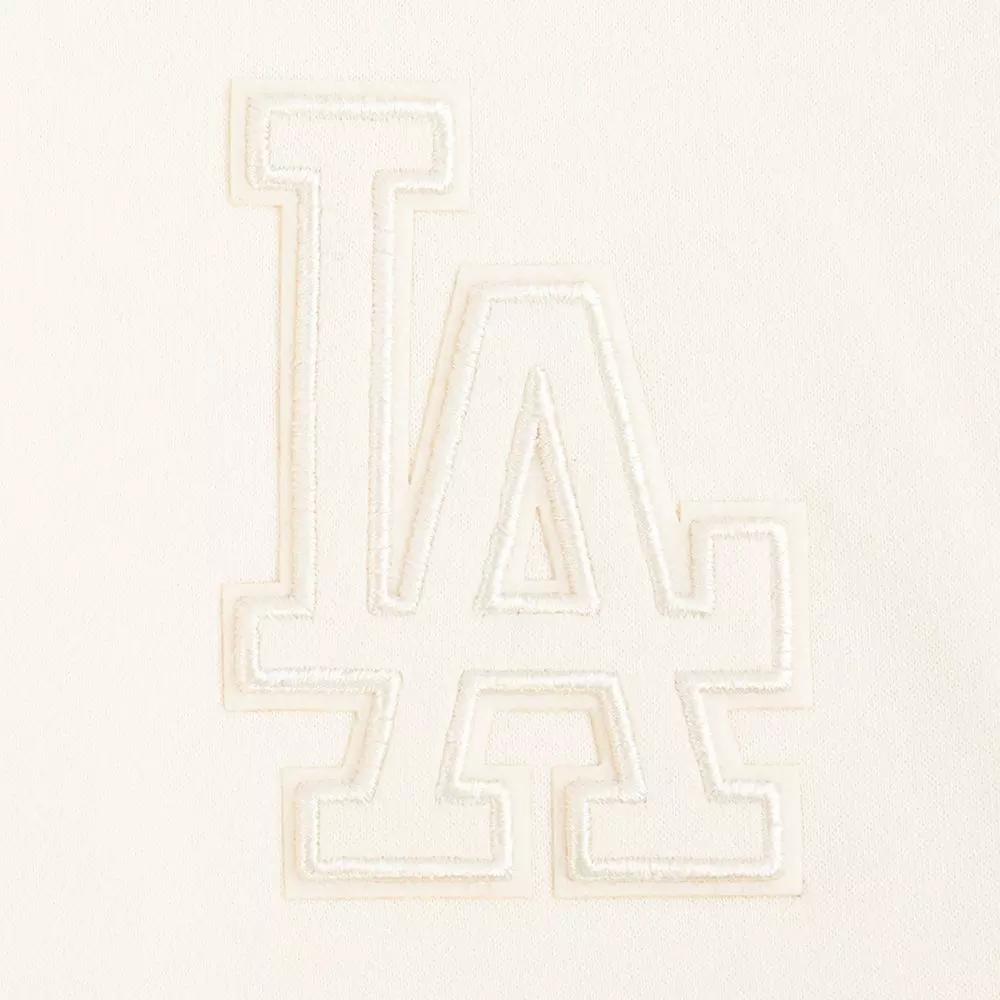 Pro Standard Big Girls' MLB Los Angeles Dodgers Neutral Fleece Pullover Hoodie -Cream - CREAM