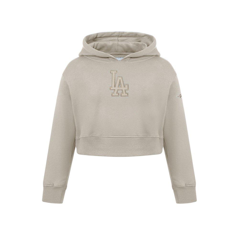 Pro Standard MLB Los Angeles Dodgers Neutral Big Girls' Khaki Fleece Pullover Hoodie