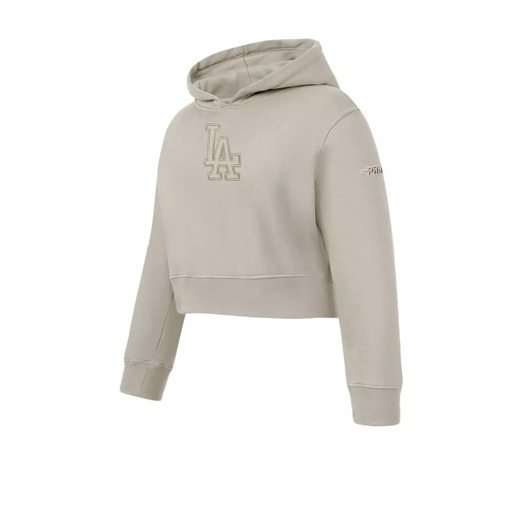 Pro Standard Big Girls' MLB Los Angeles Dodgers Neutral Fleece Pullover Hoodie -Khaki - KHAKI