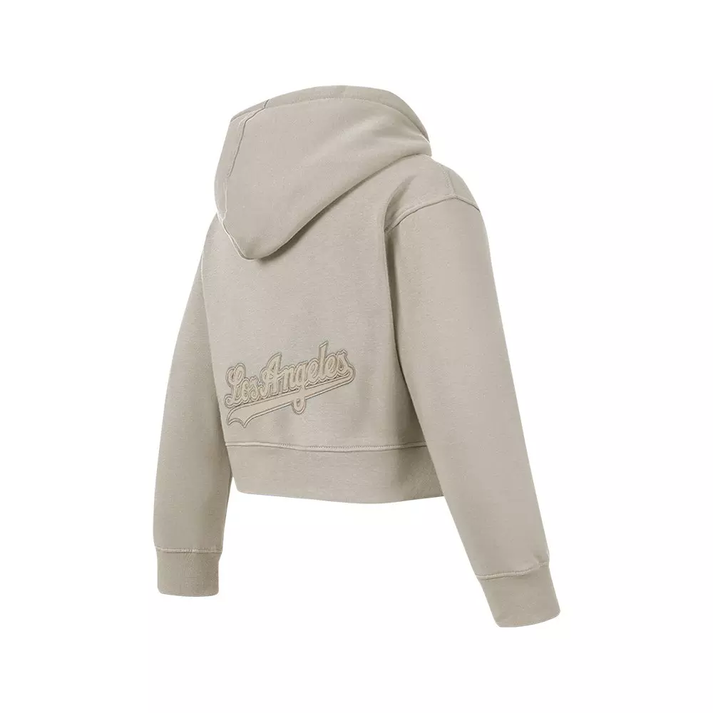 Pro Standard Big Girls' MLB Los Angeles Dodgers Neutral Fleece Pullover Hoodie - Khaki - KHAKI