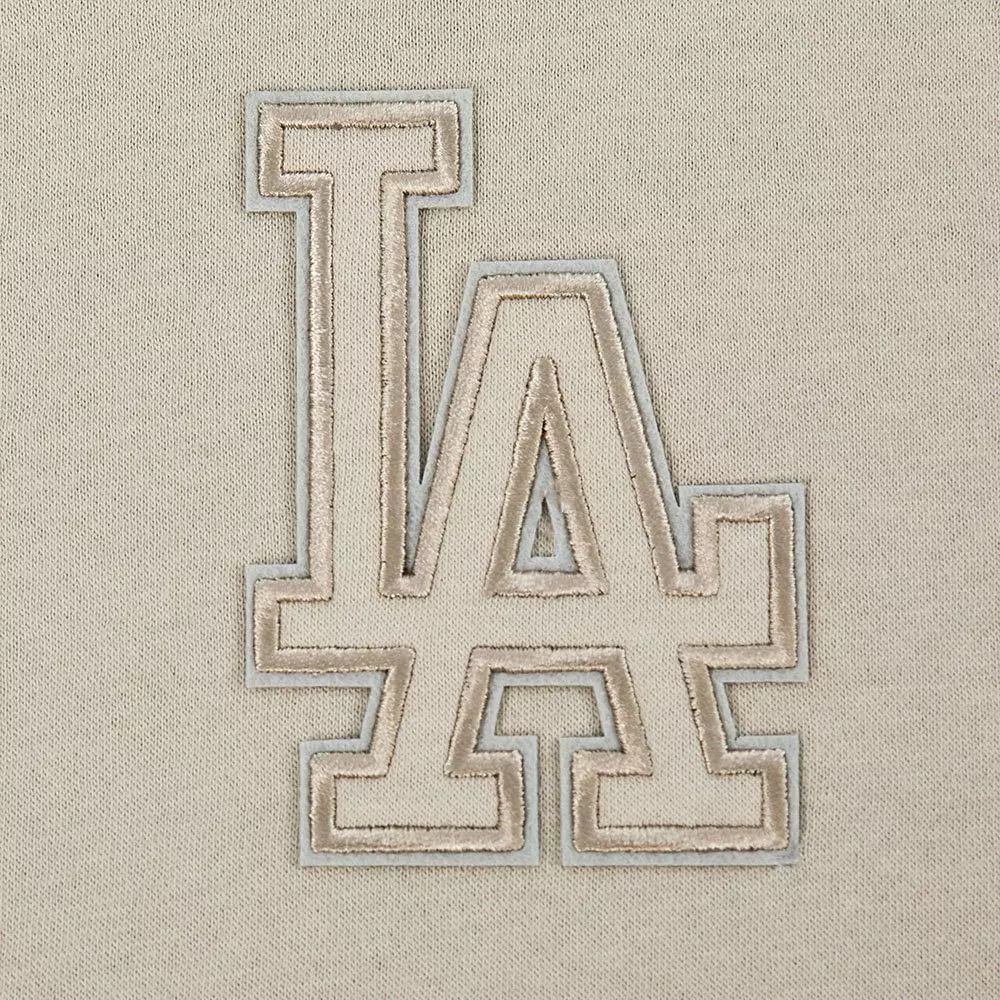 Pro Standard Big Girls' MLB Los Angeles Dodgers Neutral Fleece Pullover Hoodie - Khaki - KHAKI