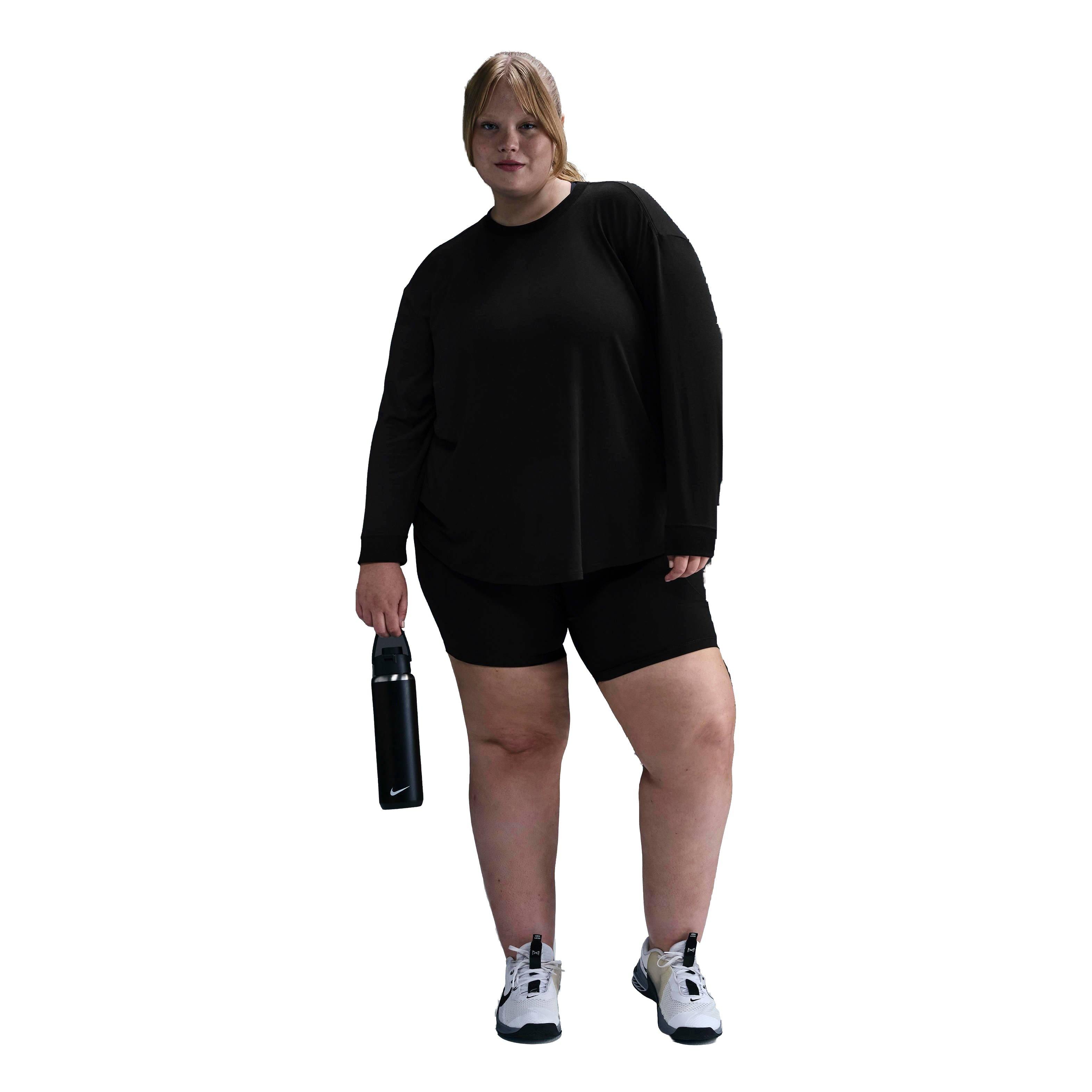 Nike One Women's Dri-FIT Relaxed​ Long-Sleeve​ Top -Black - BLACK Thumbnail View 4