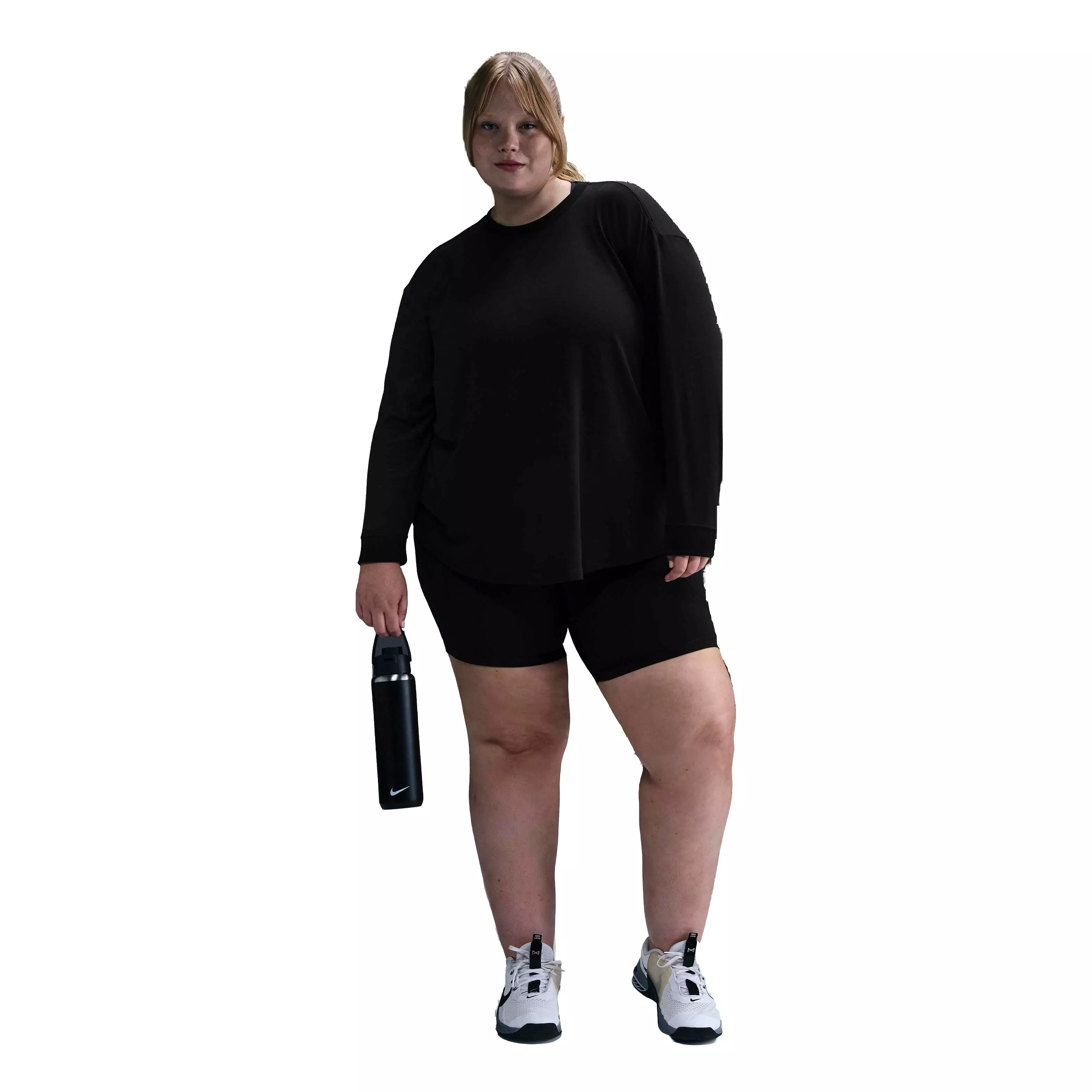 Nike One Women's Dri-FIT Relaxed​ Long-Sleeve​ Top -Black - BLACK