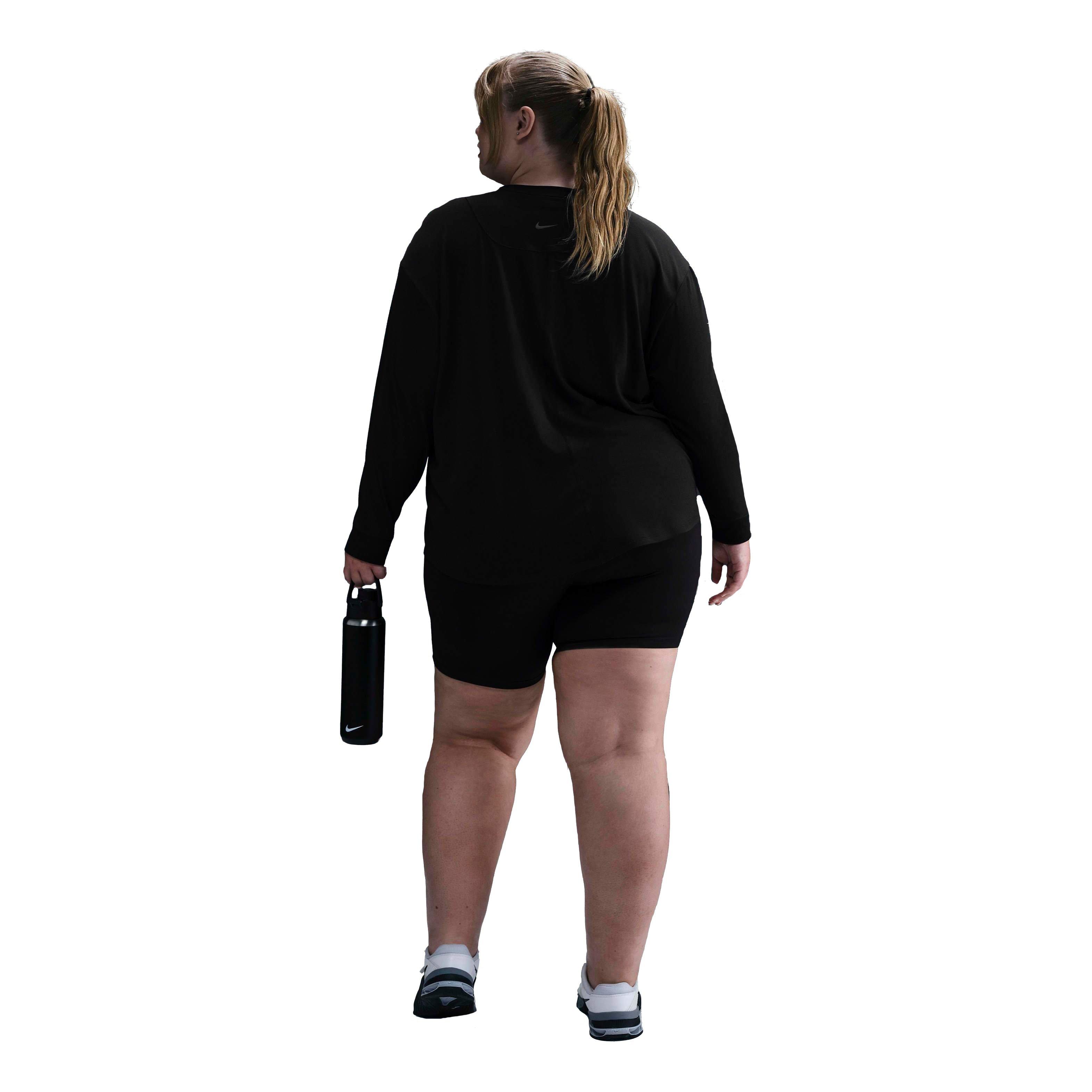 Nike One Women's Dri-FIT Relaxed​ Long-Sleeve​ Top -Black - BLACK Thumbnail View 5