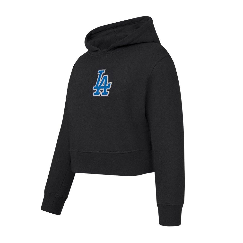 Pro Standard Big Girls' MLB Los Angeles Dodgers Classic Fleece Po Hoodie - Black - BLACK Thumbnail View 3