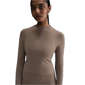 Nike Women's Zenvy Dri-FIT Long-Sleeve Top - Brown