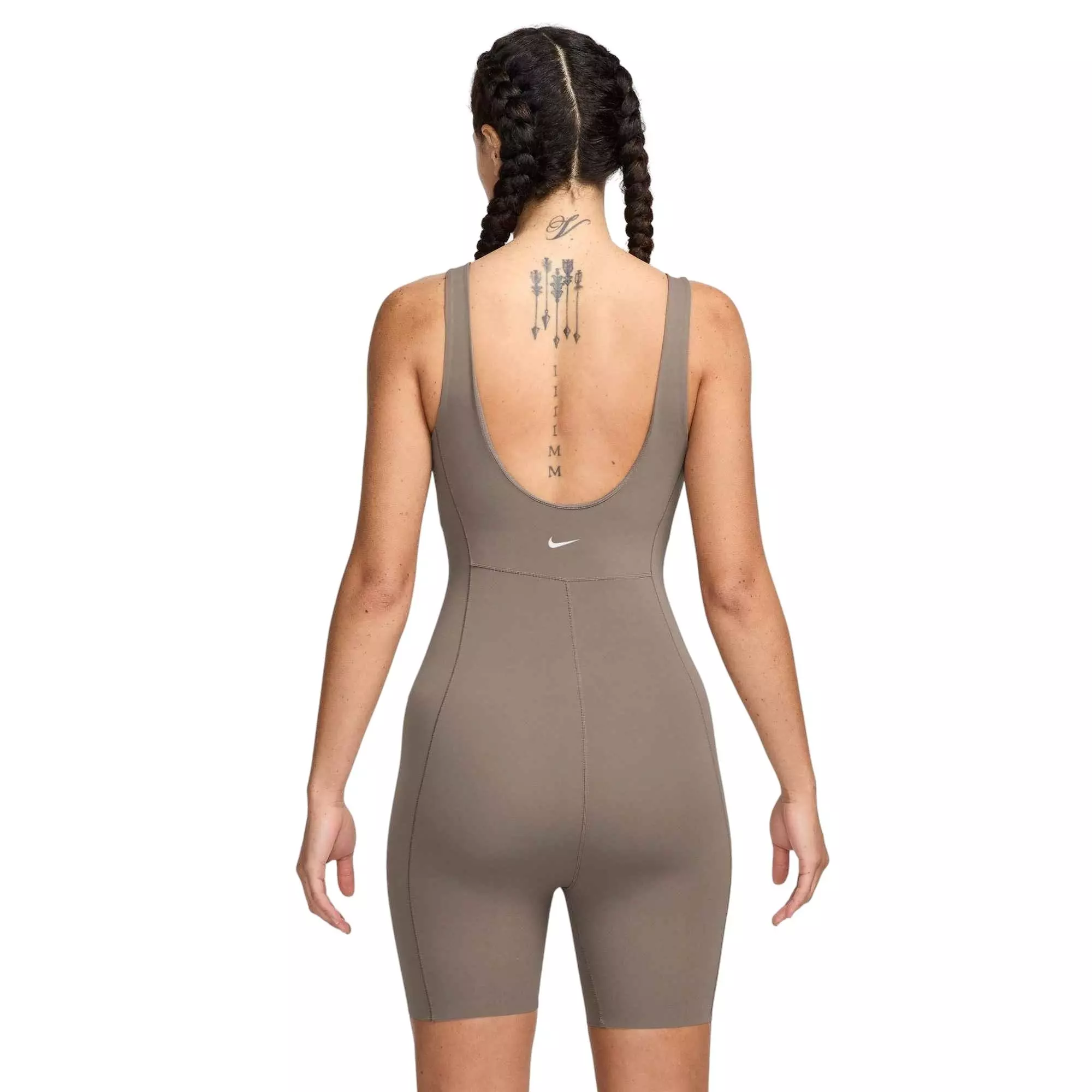 Nike Women's Zenvy Dri-FIT Short Bodysuit - Brown - BROWN