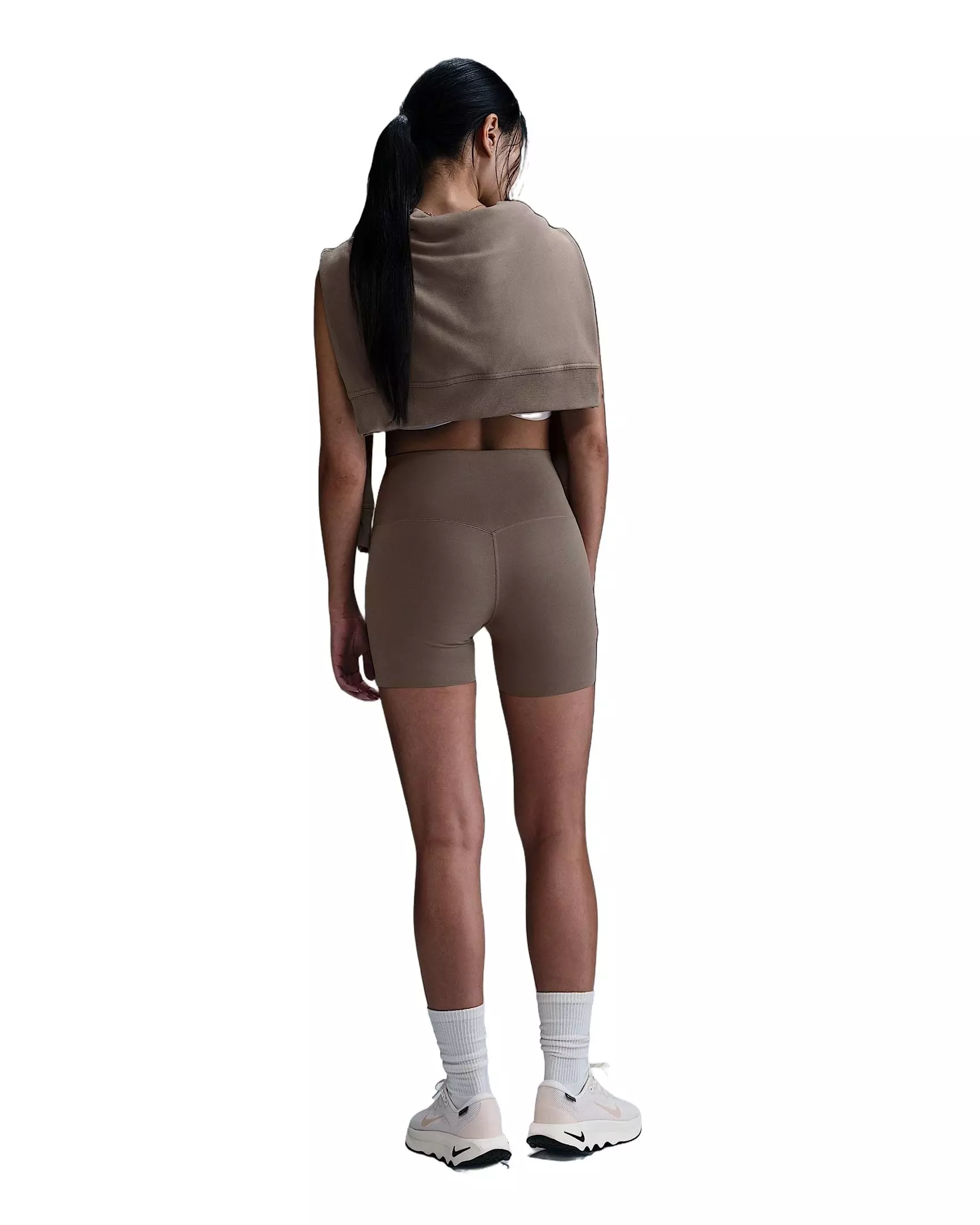 Nike Women's Zenvy Gentle-Support High-Waisted 5" Biker Shorts - Brown - BROWN