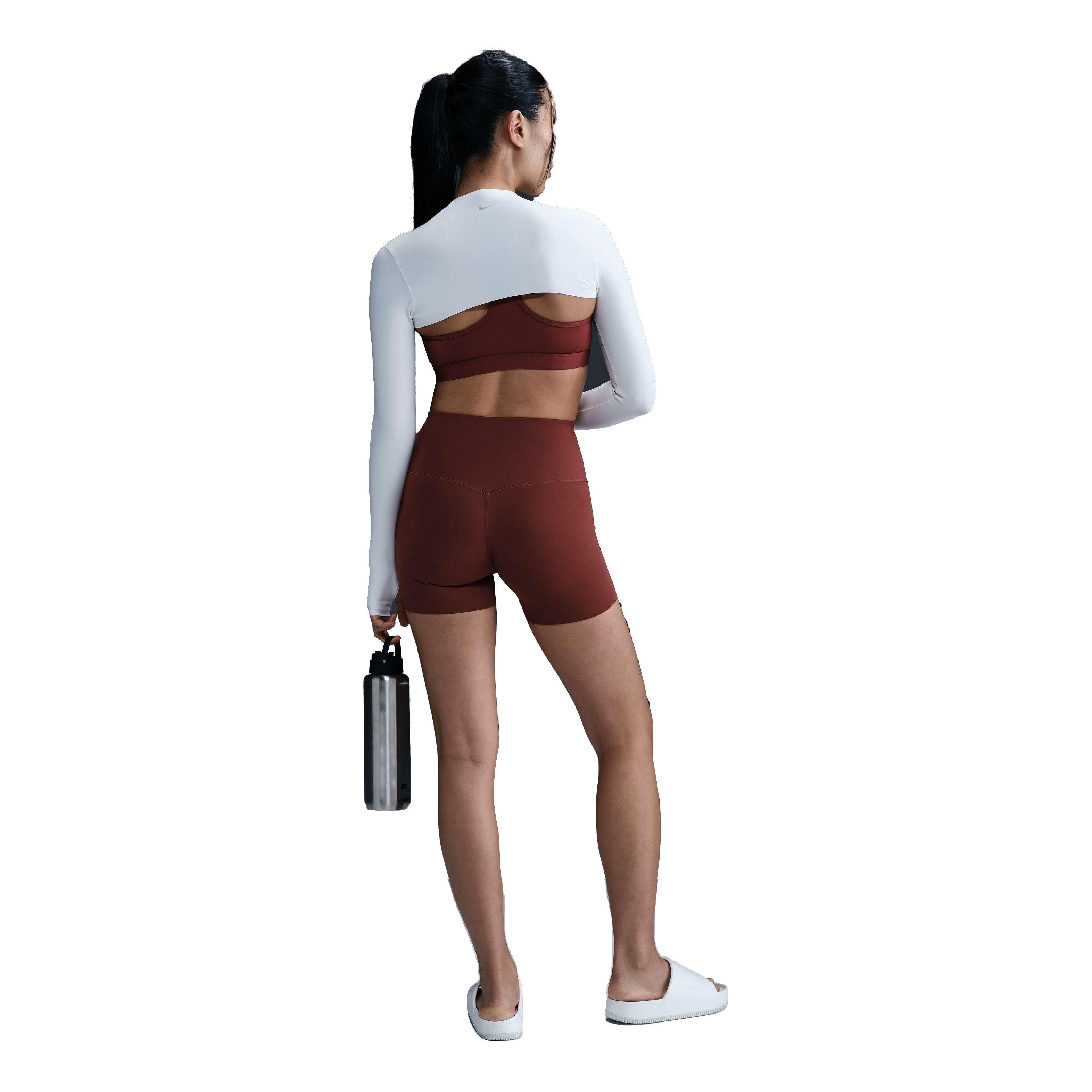 Nike Women's Zenvy Gentle-Support High-Waisted 5" Biker Shorts - Red - RED Thumbnail View 4