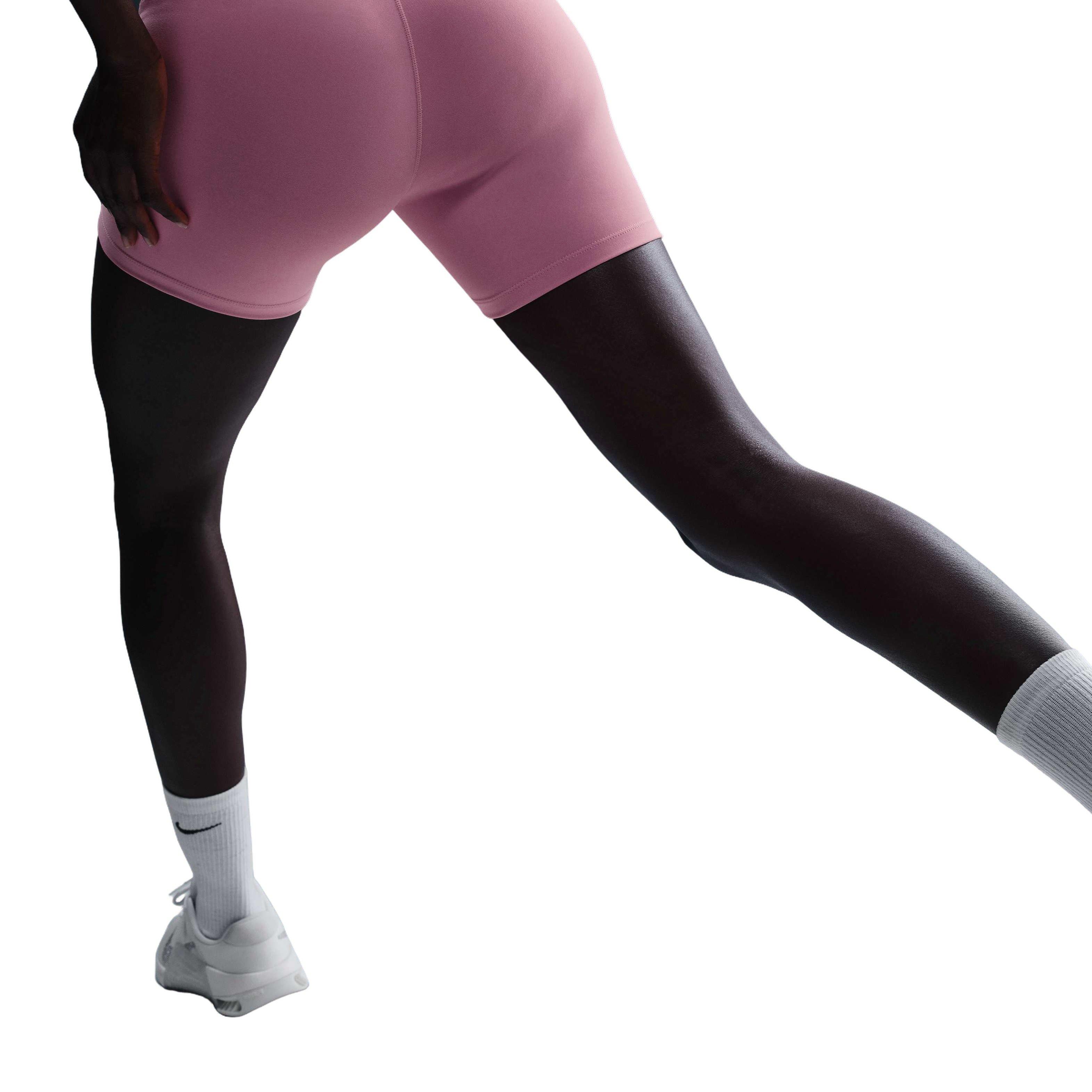 Nike Women's One High-Waisted 5" Biker Shorts - Pink - PINK Thumbnail View 2