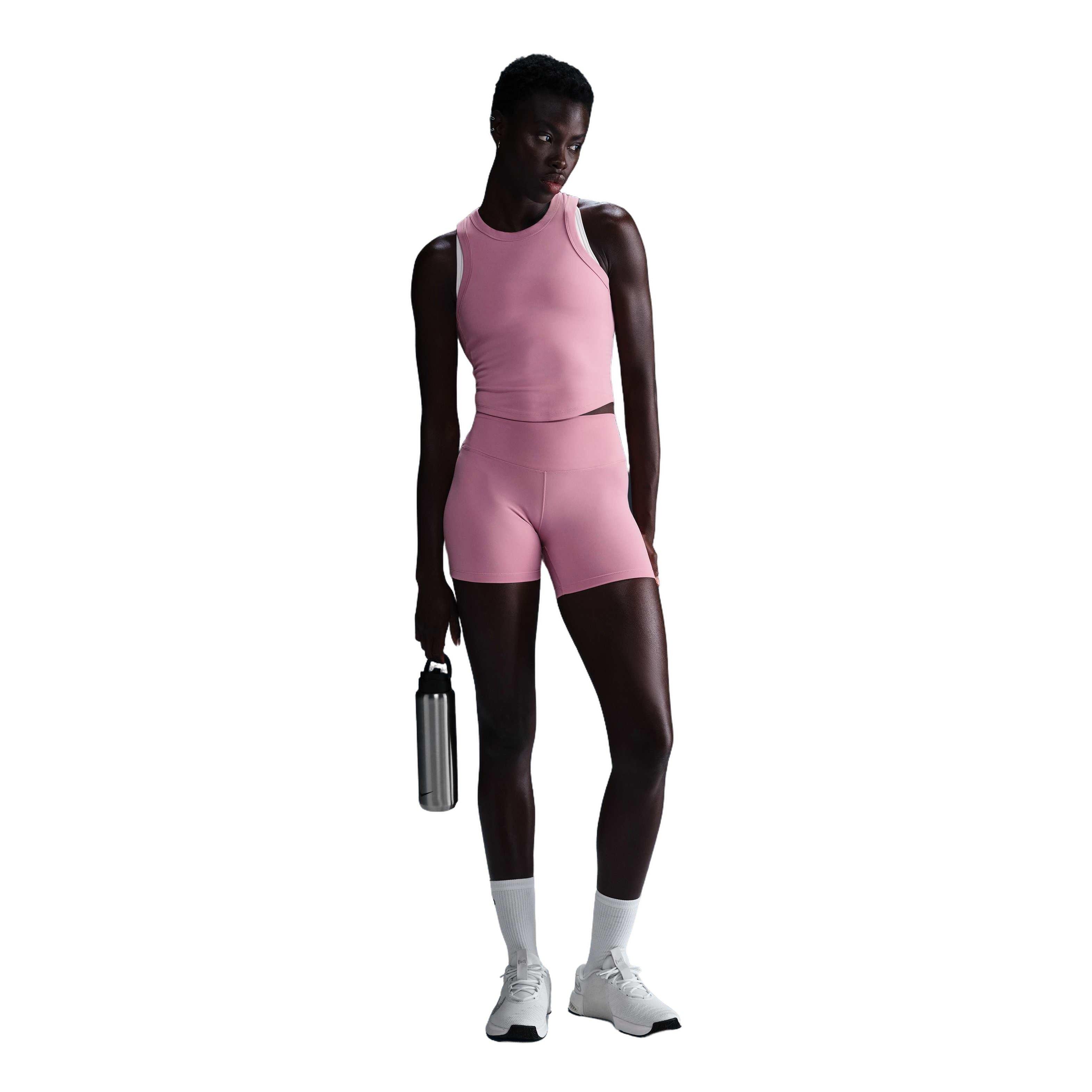 Nike Women's One High-Waisted 5" Biker Shorts - Pink - PINK Thumbnail View 3