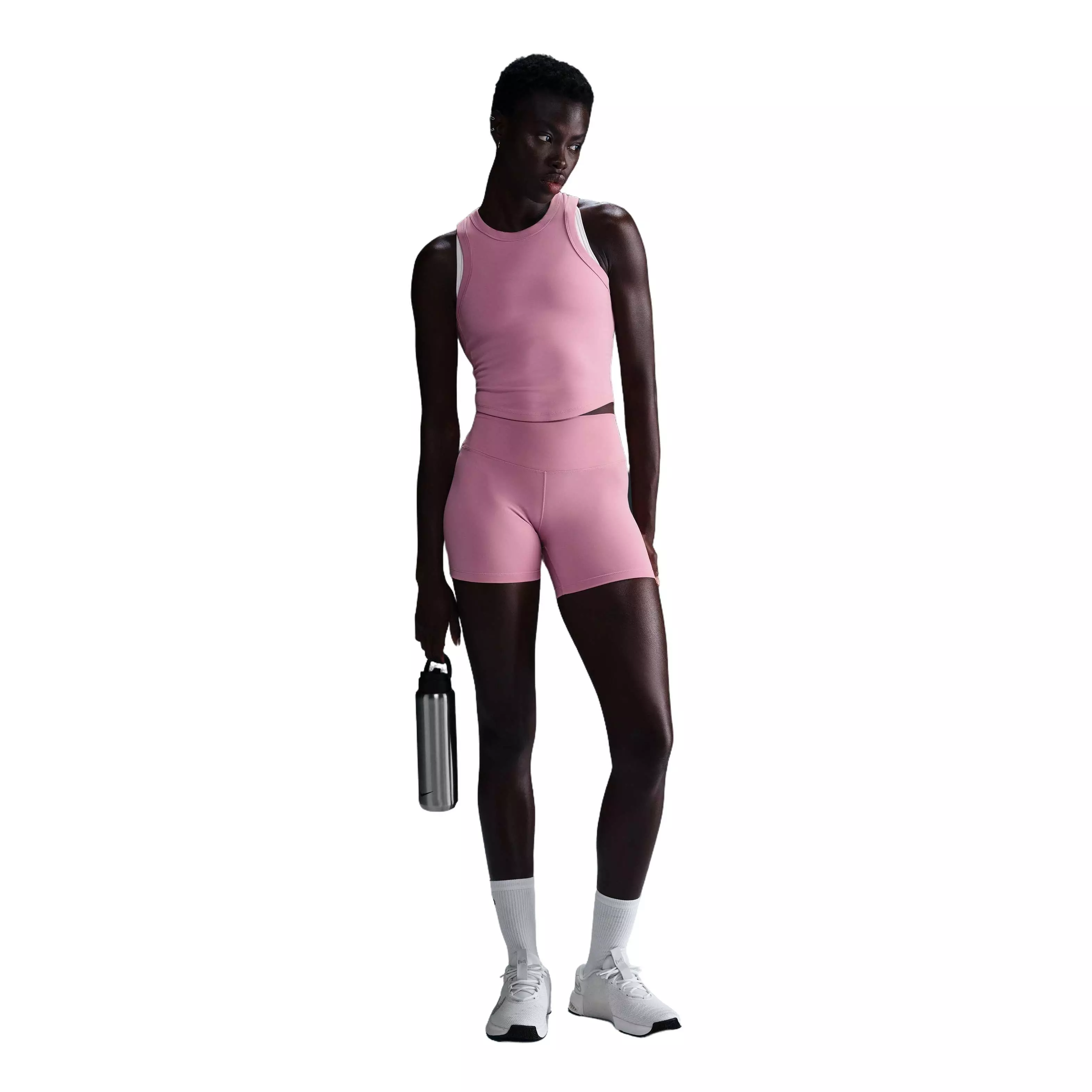 Nike Women's One High-Waisted 5" Biker Shorts - Pink - PINK