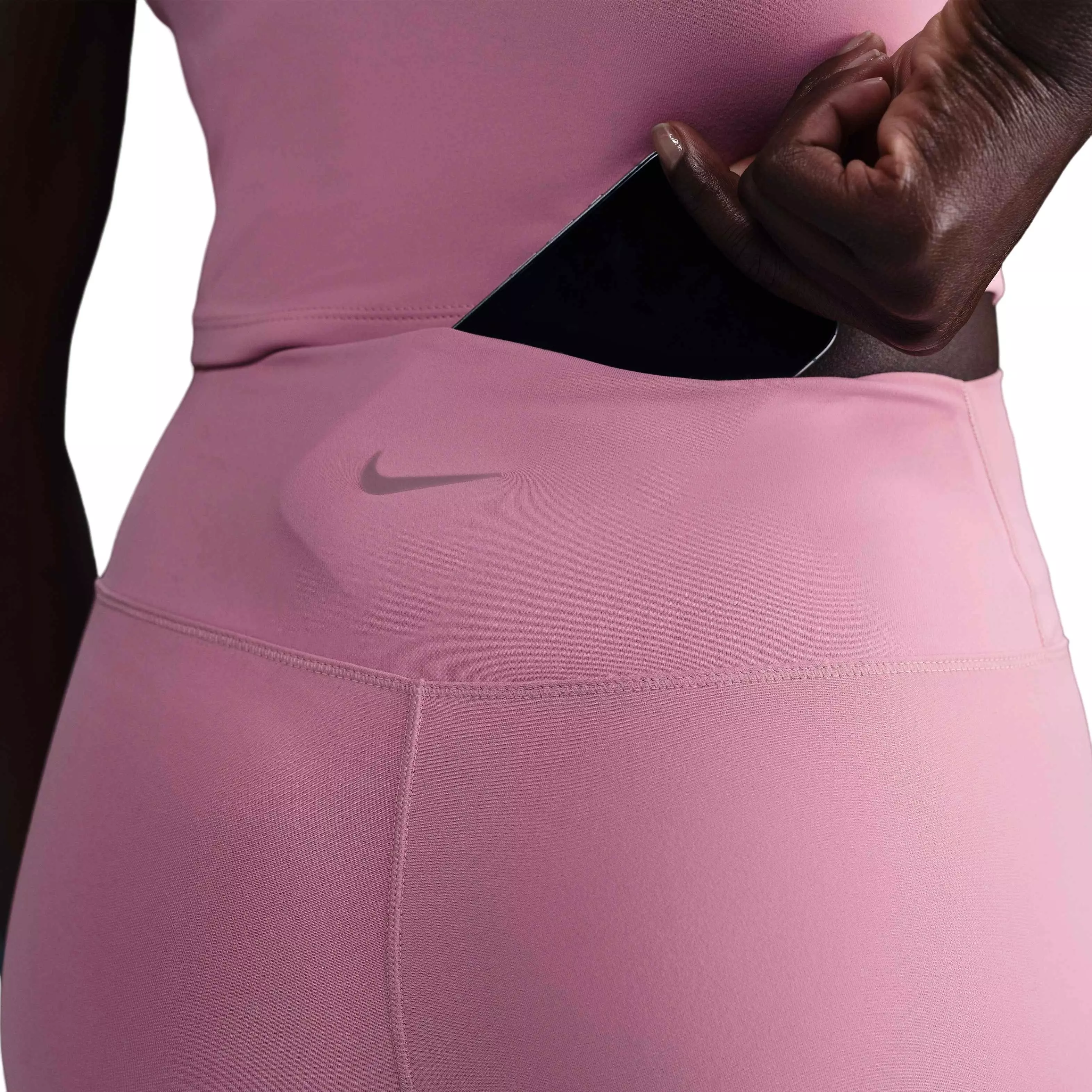 Nike Women's One High-Waisted 5" Biker Shorts - Pink - PINK