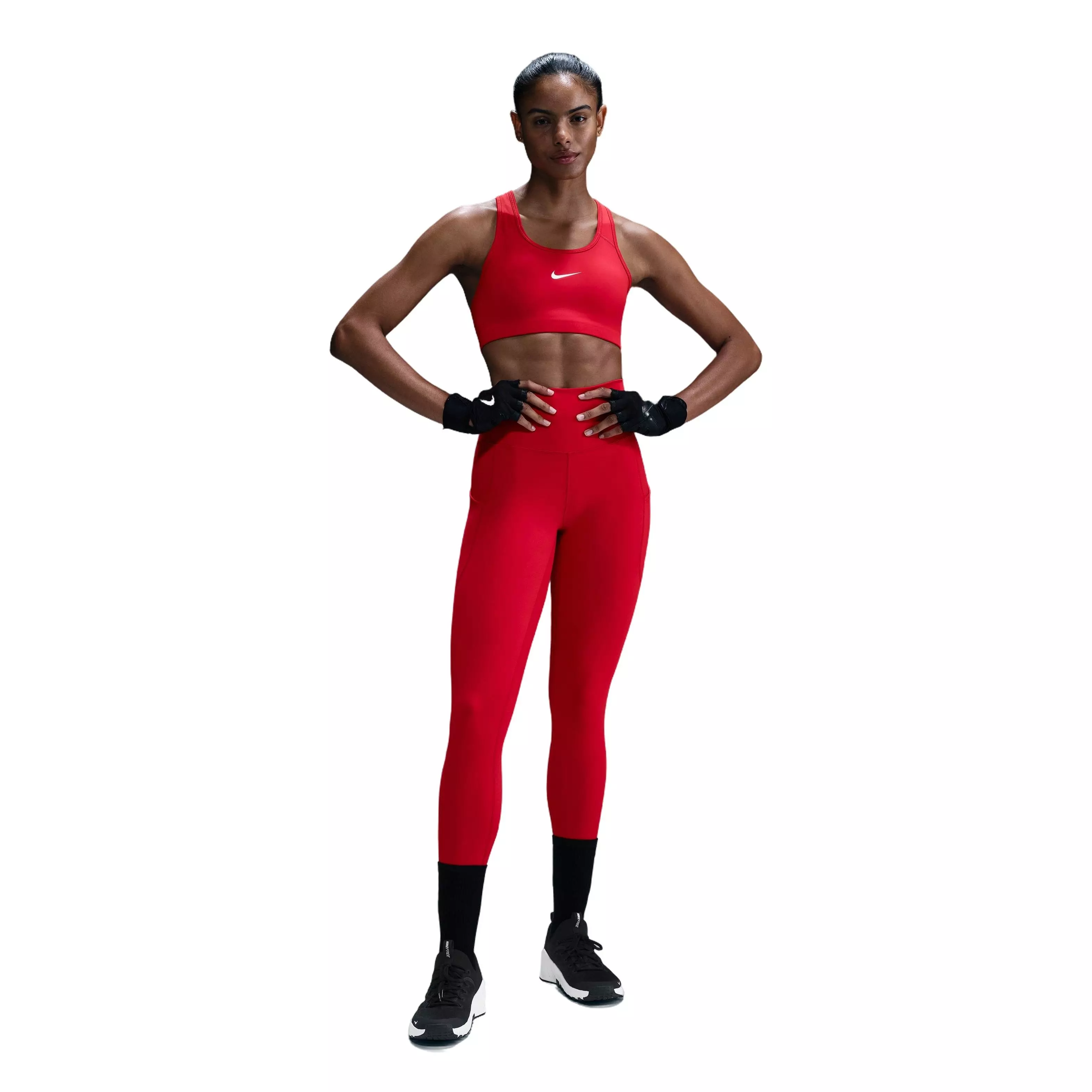Nike Women's One High-Waisted 7/8 Leggings with Pockets - Red - RED