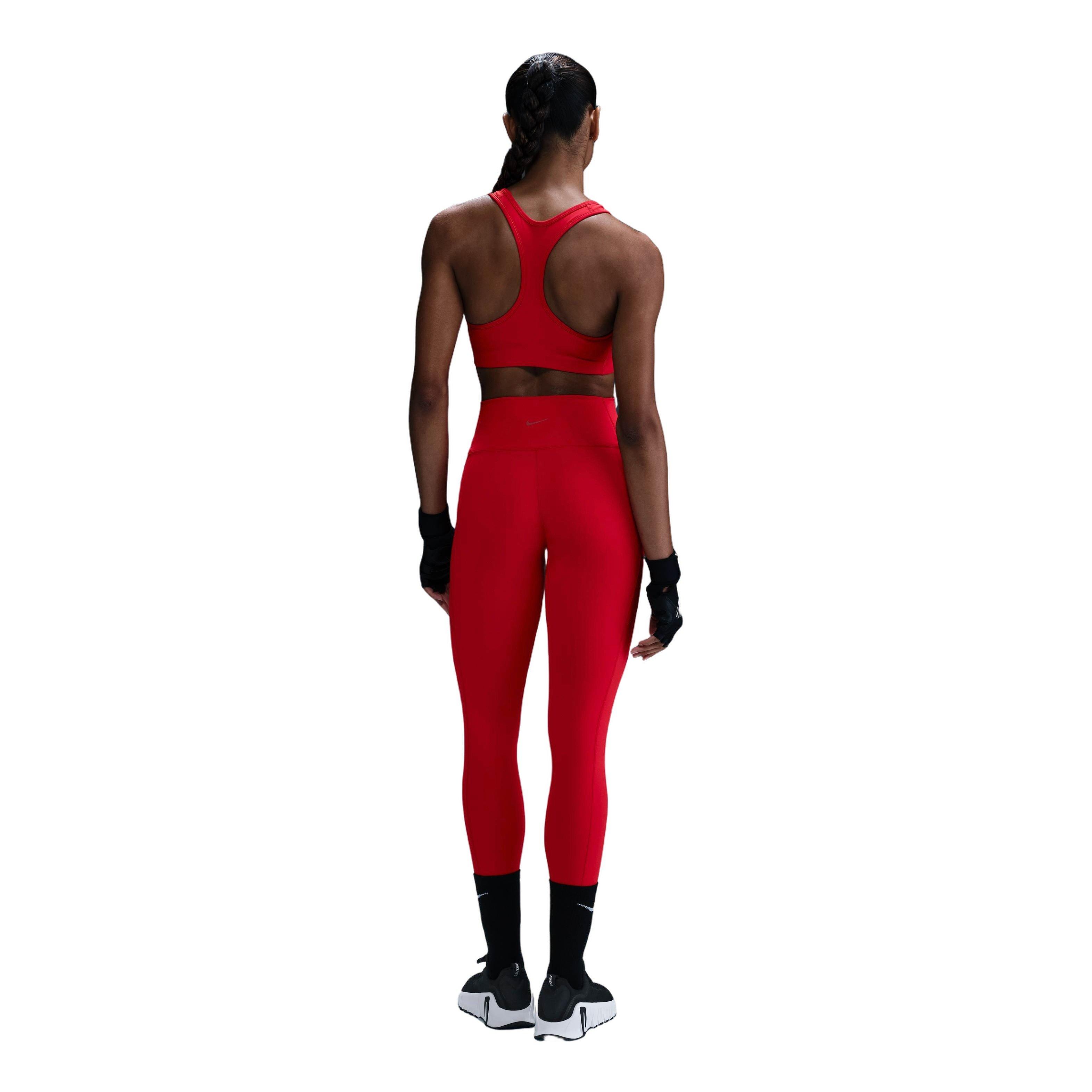 Nike Women's One High-Waisted 7/8 Leggings with Pockets - Red - RED Thumbnail View 4