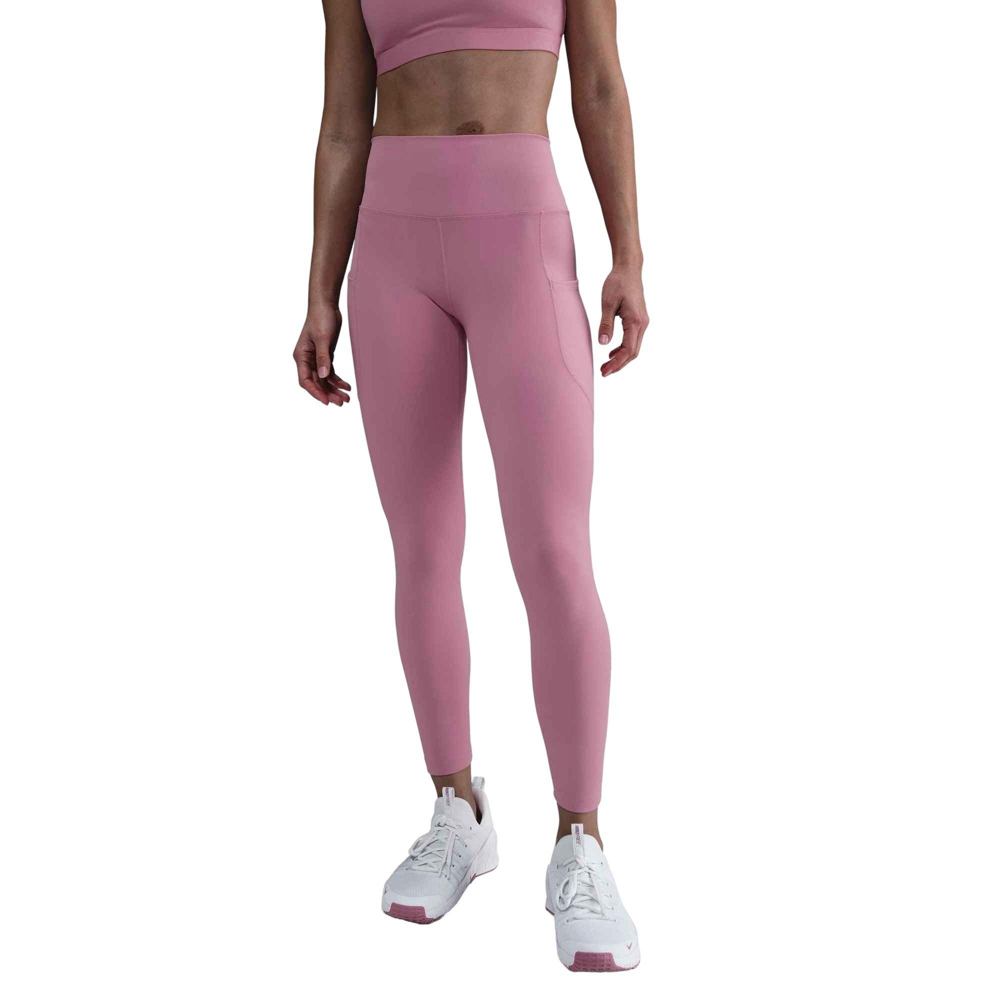 Nike Women's One High-Waisted 7/8 Leggings with Pockets - Pink - PINK