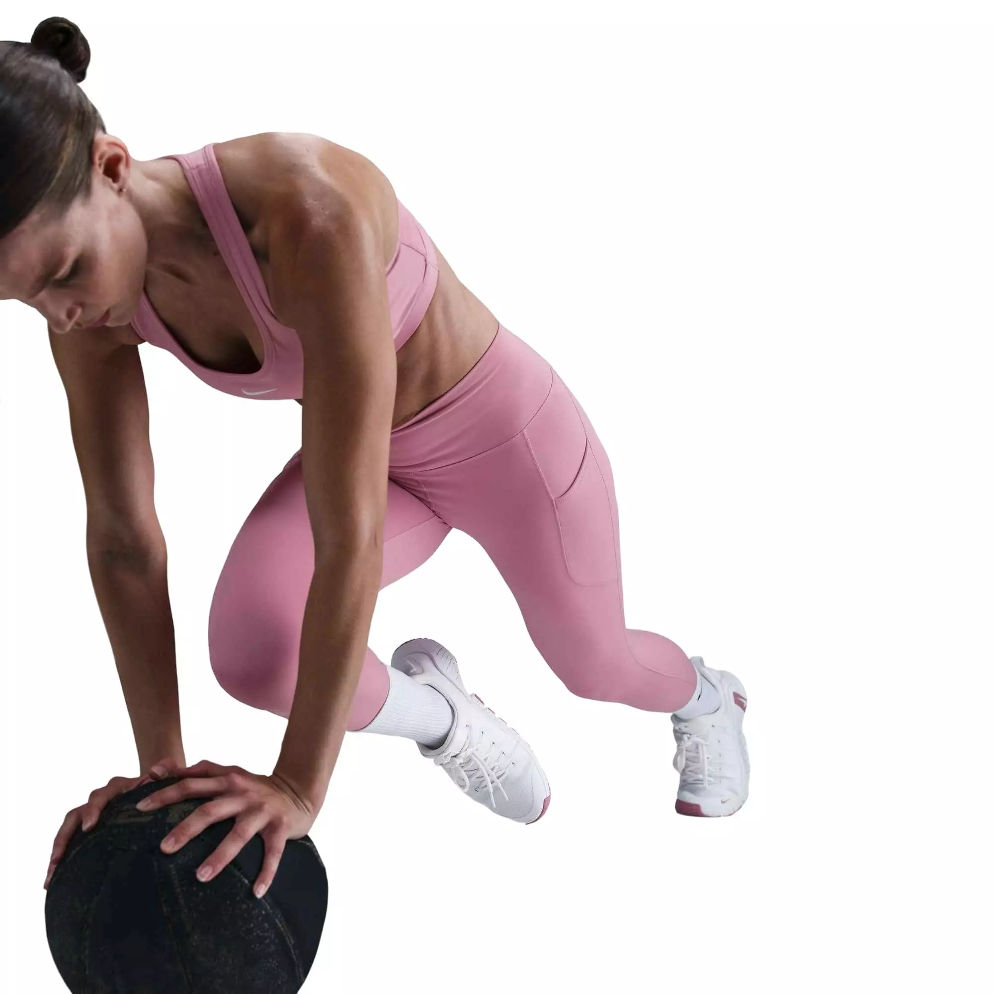 Nike Women's One High-Waisted 7/8 Leggings with Pockets - Pink - PINK