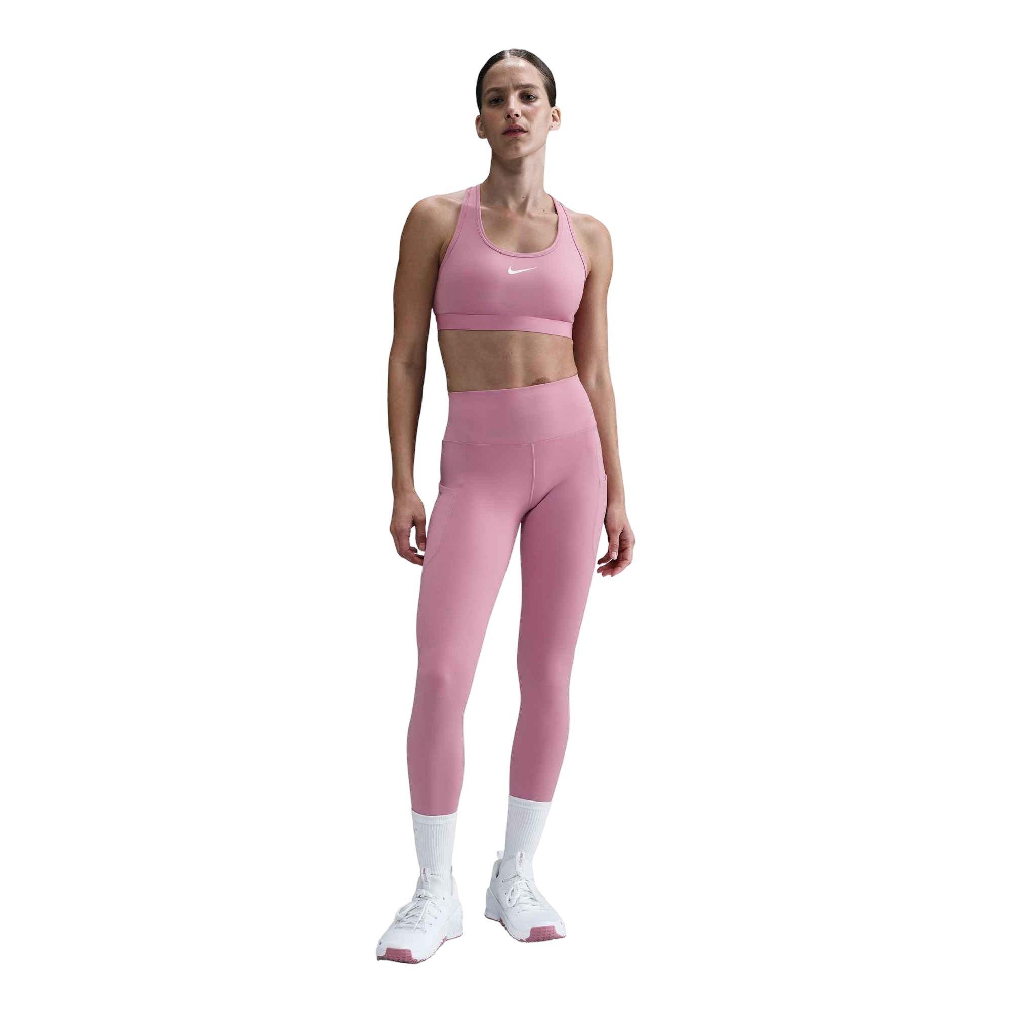 Nike One Women's Pink High-Waisted 7/8 Leggings with Pockets