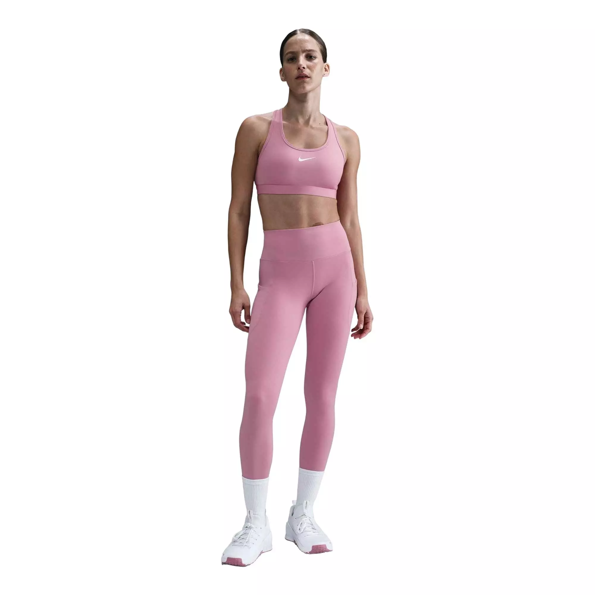 Nike Women's One High-Waisted 7/8 Leggings with Pockets - Pink - PINK