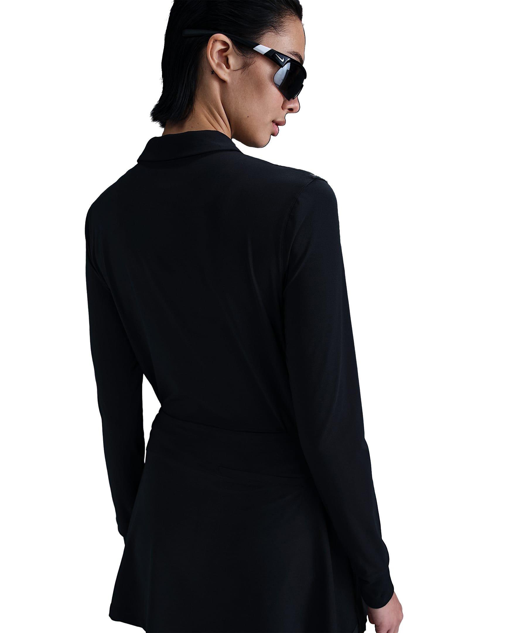 Nike Women's Victory Dri-FIT Long-Sleeve Polo - Black - BLACK Thumbnail View 2