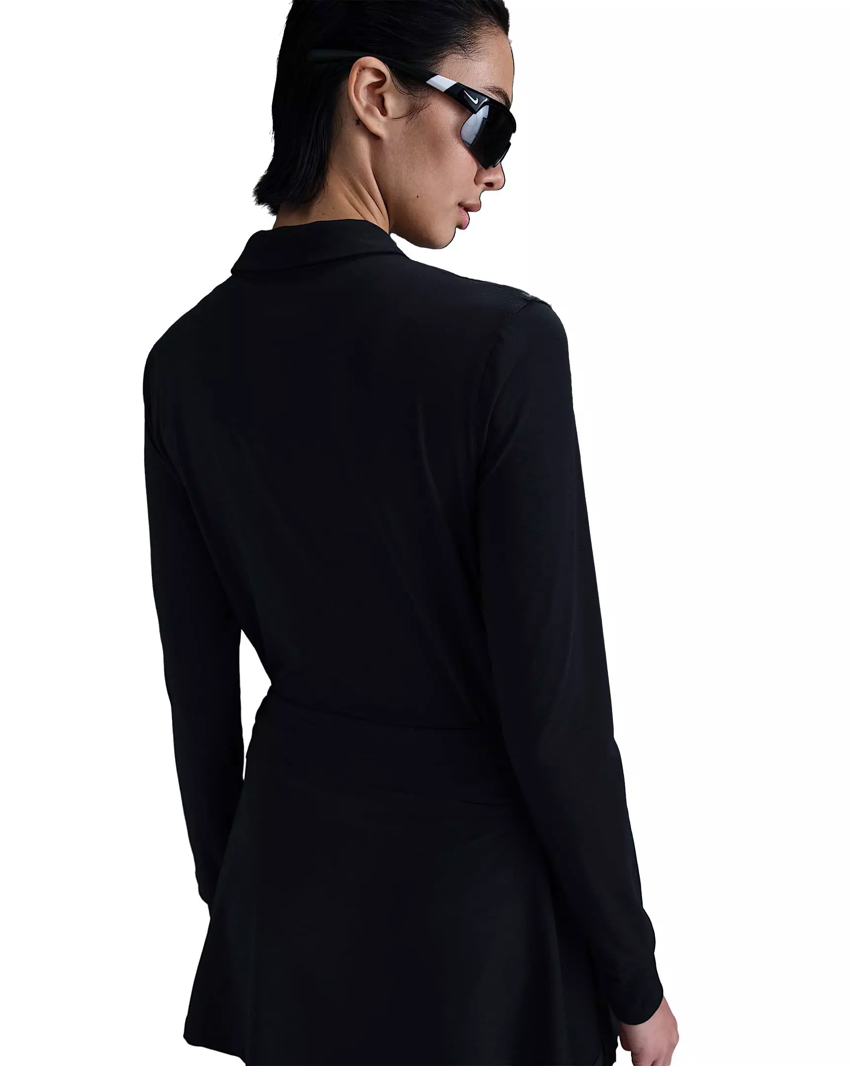 Nike Women's Victory Dri-FIT Long-Sleeve Polo - Black - BLACK