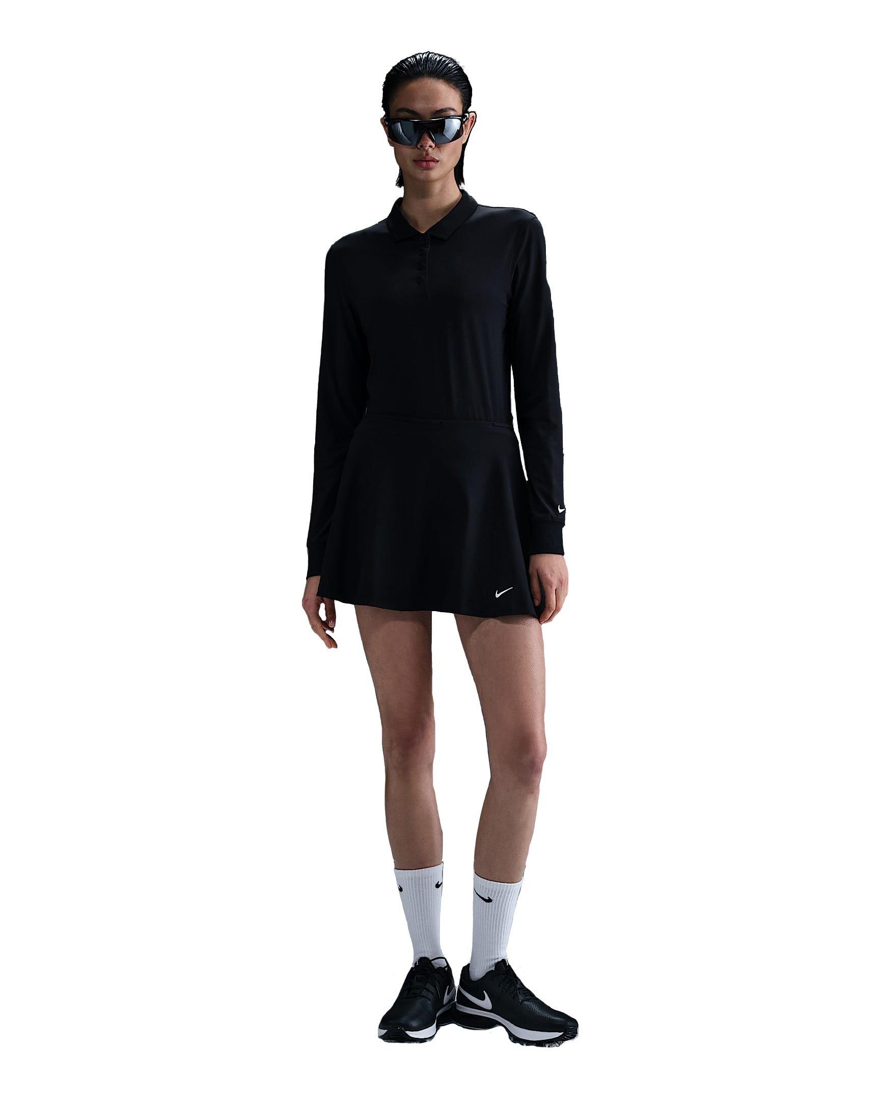 Nike Women's Victory Dri-FIT Long-Sleeve Polo - Black - BLACK Thumbnail View 4