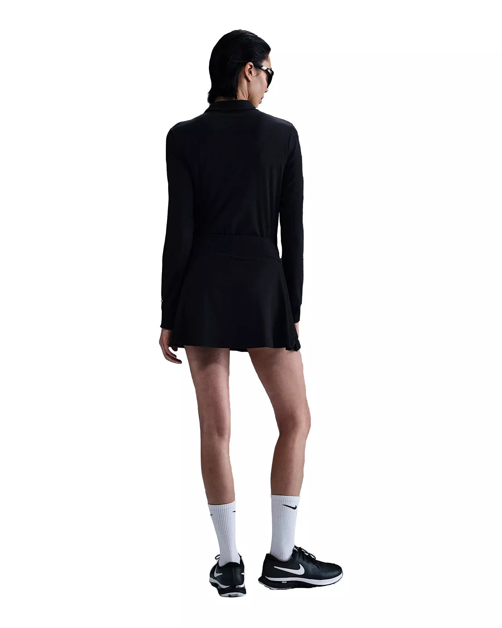 Nike Women's Victory Dri-FIT Long-Sleeve Polo - Black - BLACK