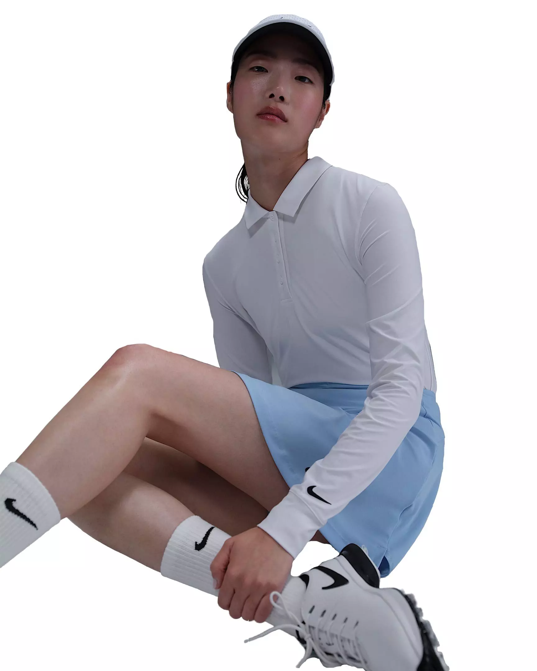 Nike Women's Victory Dri-FIT Long-Sleeve Polo - White - WHITE