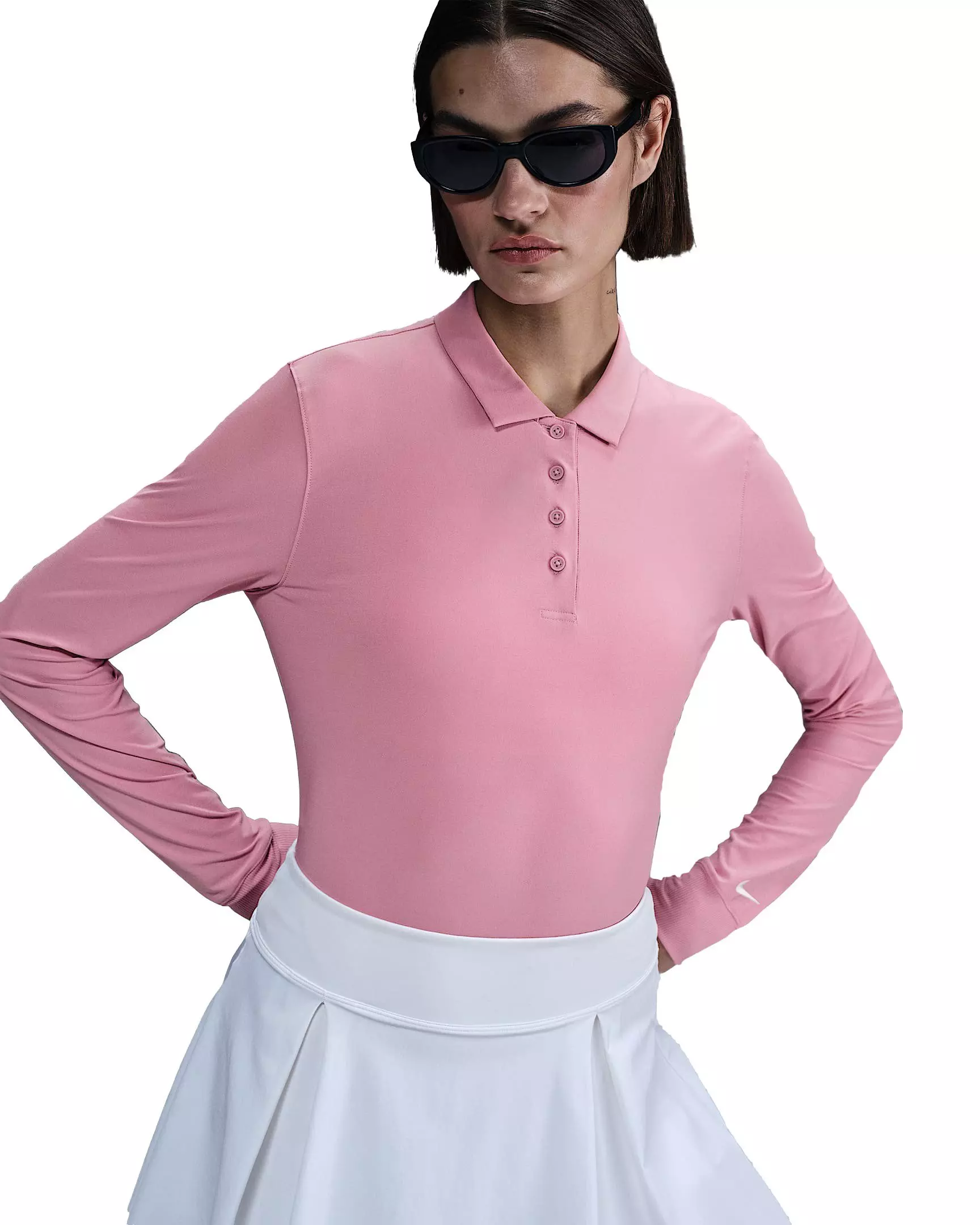 Nike Women's Victory Dri-FIT Long-Sleeve Polo - Pink - PINK